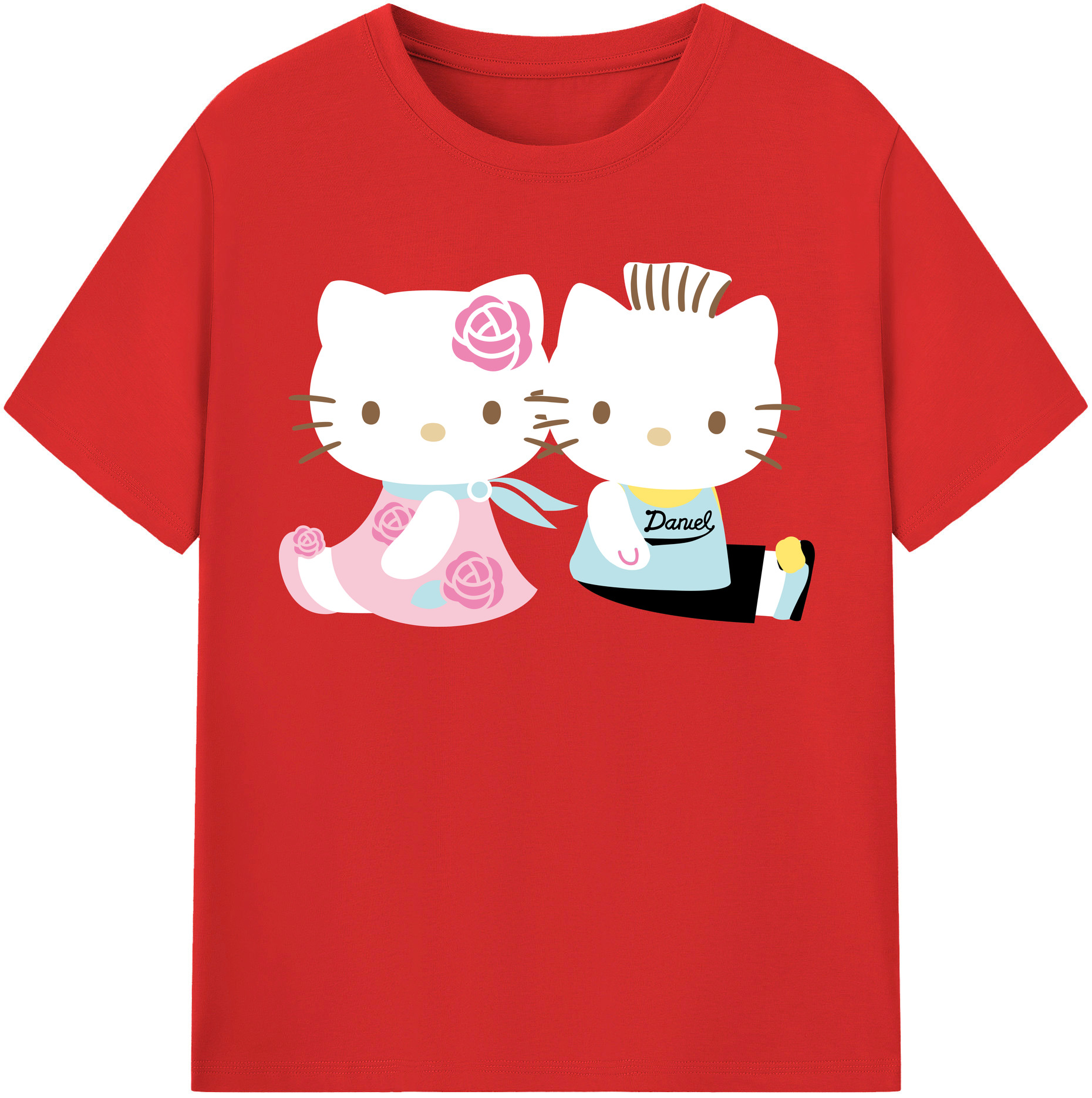 （画像用） Hello Kitty ハローキティ レディースカジュアルプリントTシャツ（綿100％）