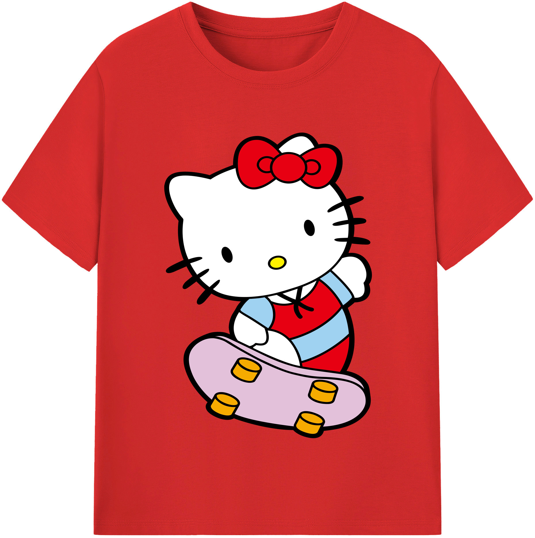（画像用） Hello Kitty ハローキティ レディースカジュアルプリントTシャツ（綿100％）