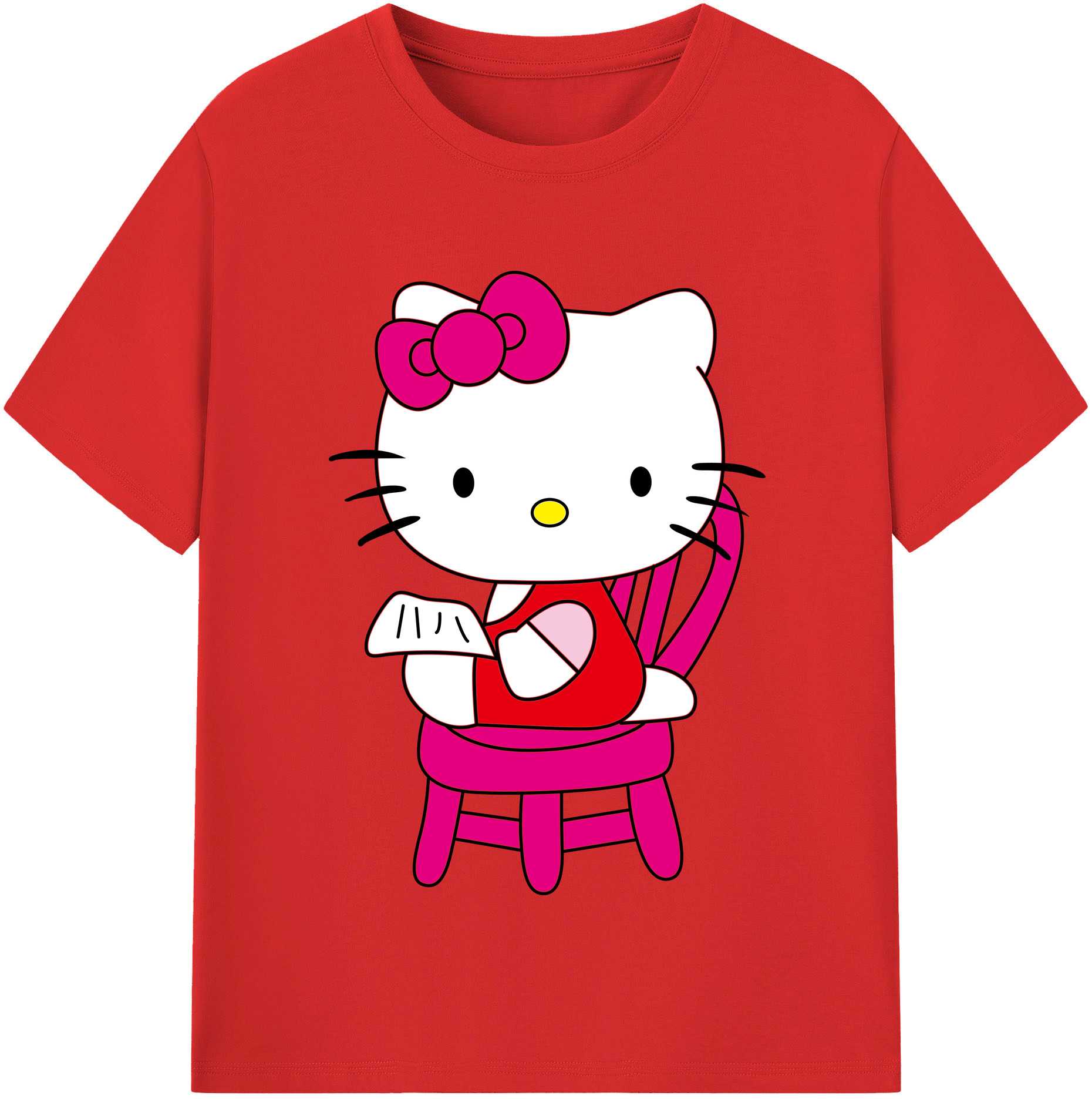 （画像用） Hello Kitty ハローキティ レディースカジュアルプリントTシャツ（綿100％）
