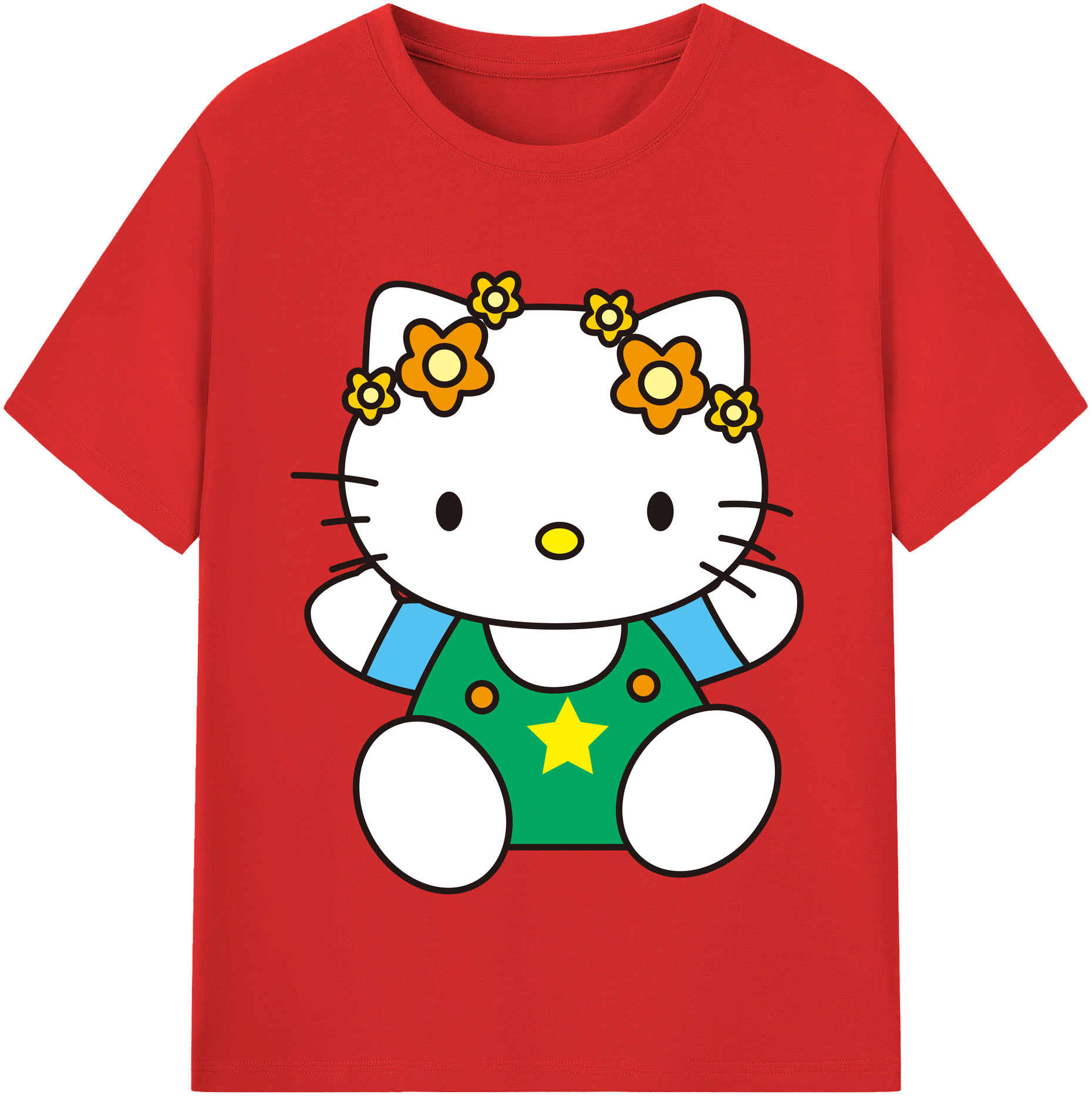 （画像用） Hello Kitty ハローキティ レディースカジュアルプリントTシャツ（綿100％）