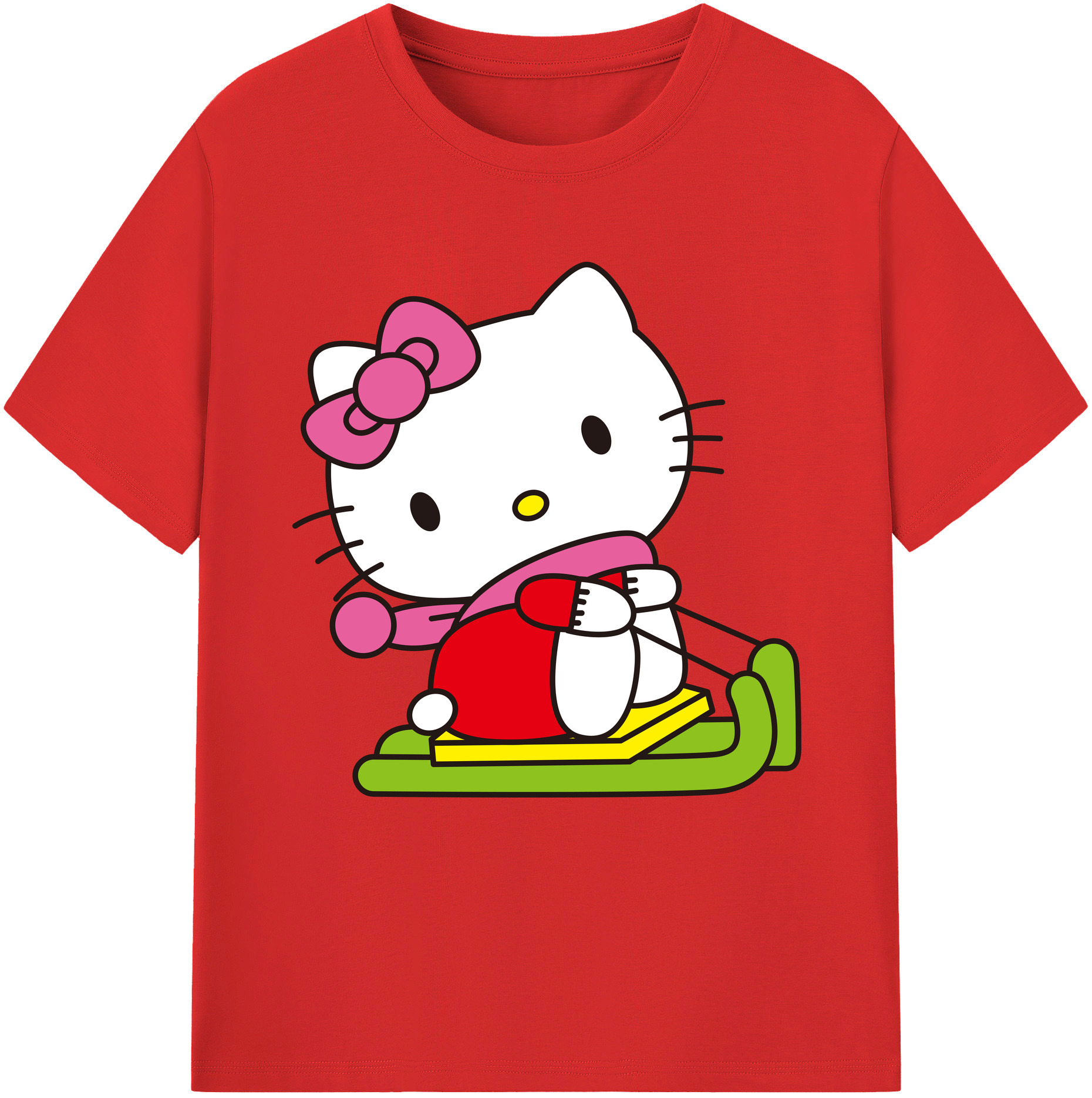 （画像用） Hello Kitty ハローキティ レディースカジュアルプリントTシャツ（綿100％）