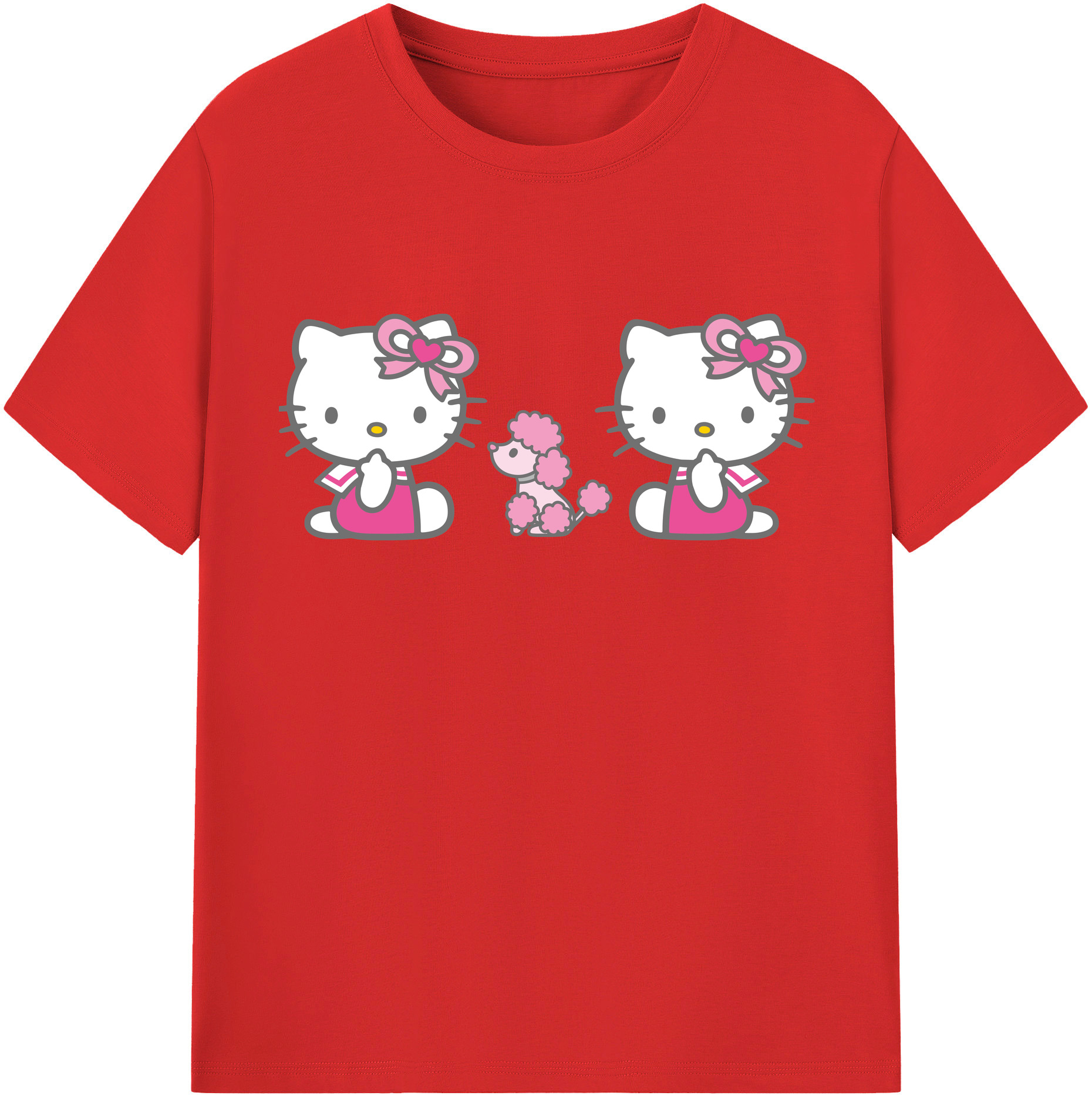 （画像用） Hello Kitty ハローキティ レディースカジュアルプリントTシャツ（綿100％）