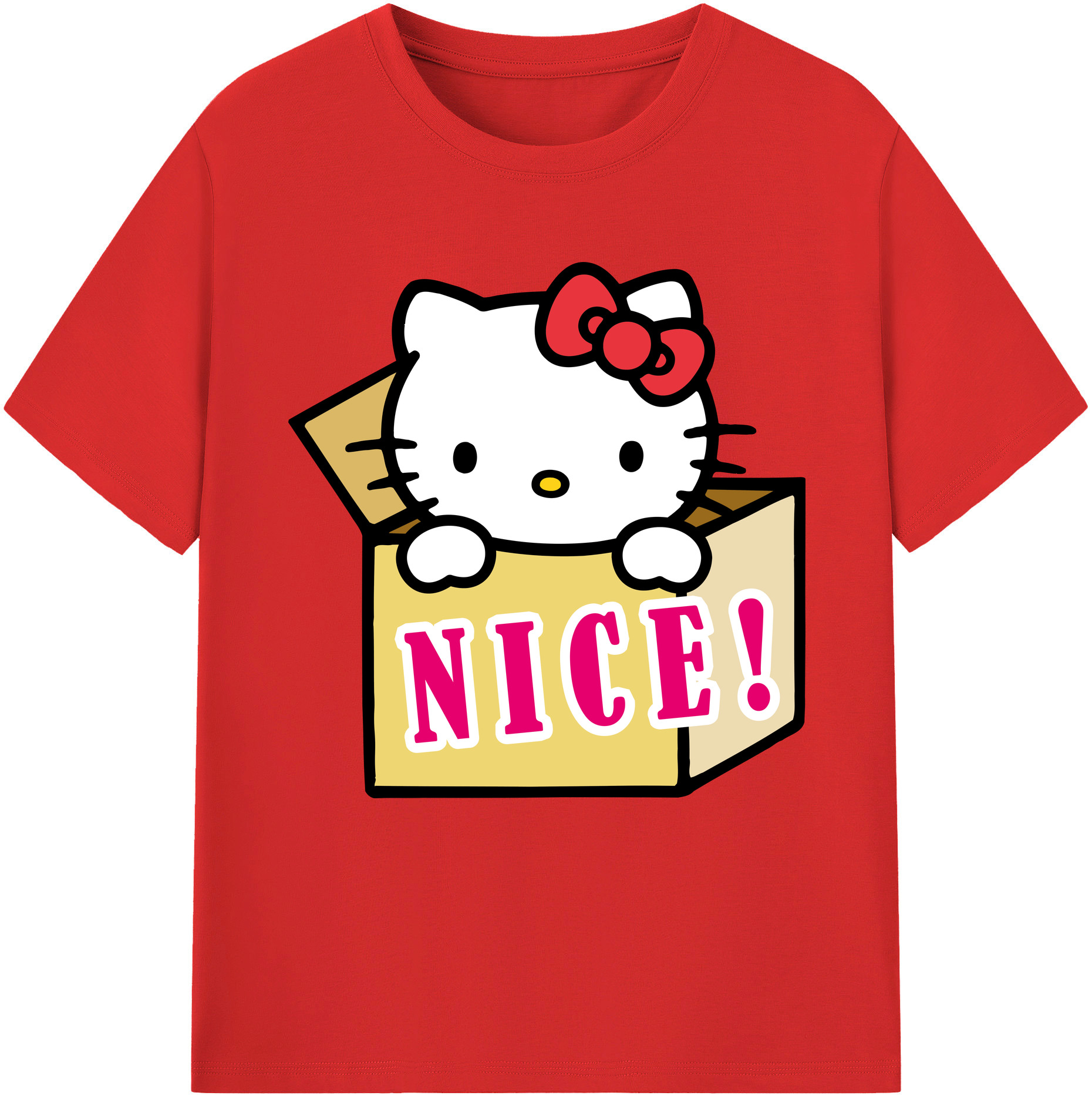 （画像用） Hello Kitty ハローキティ レディースカジュアルプリントTシャツ（綿100％）