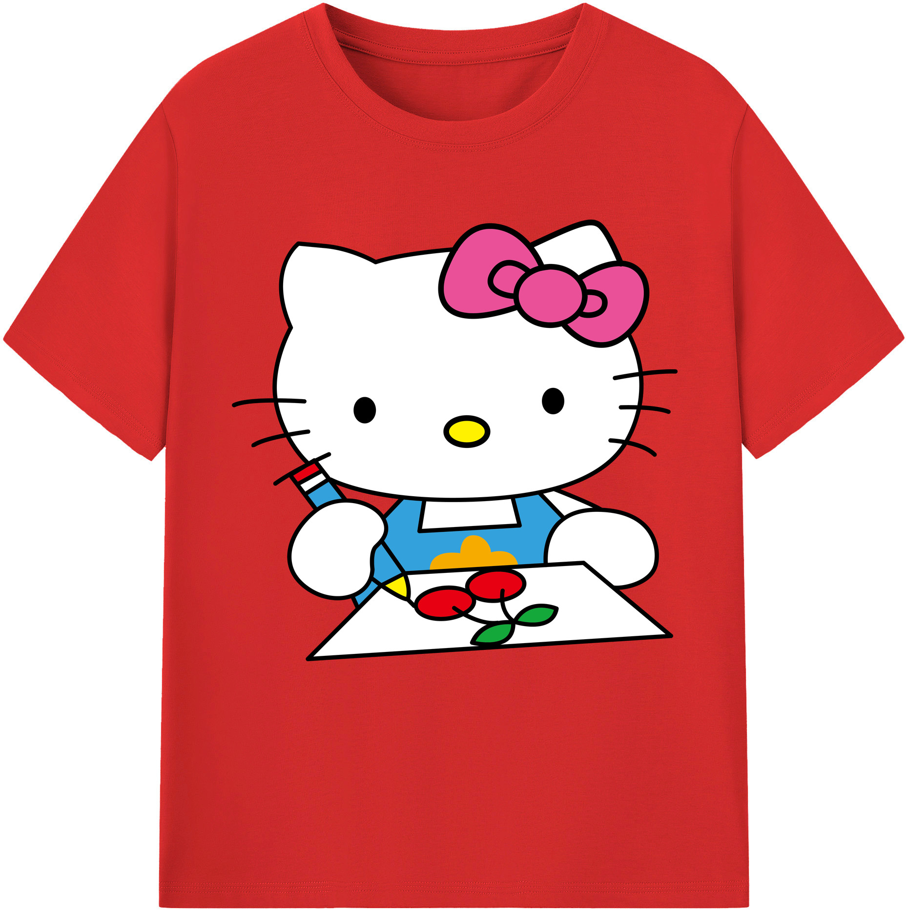 （画像用） Hello Kitty ハローキティ レディースカジュアルプリントTシャツ（綿100％）