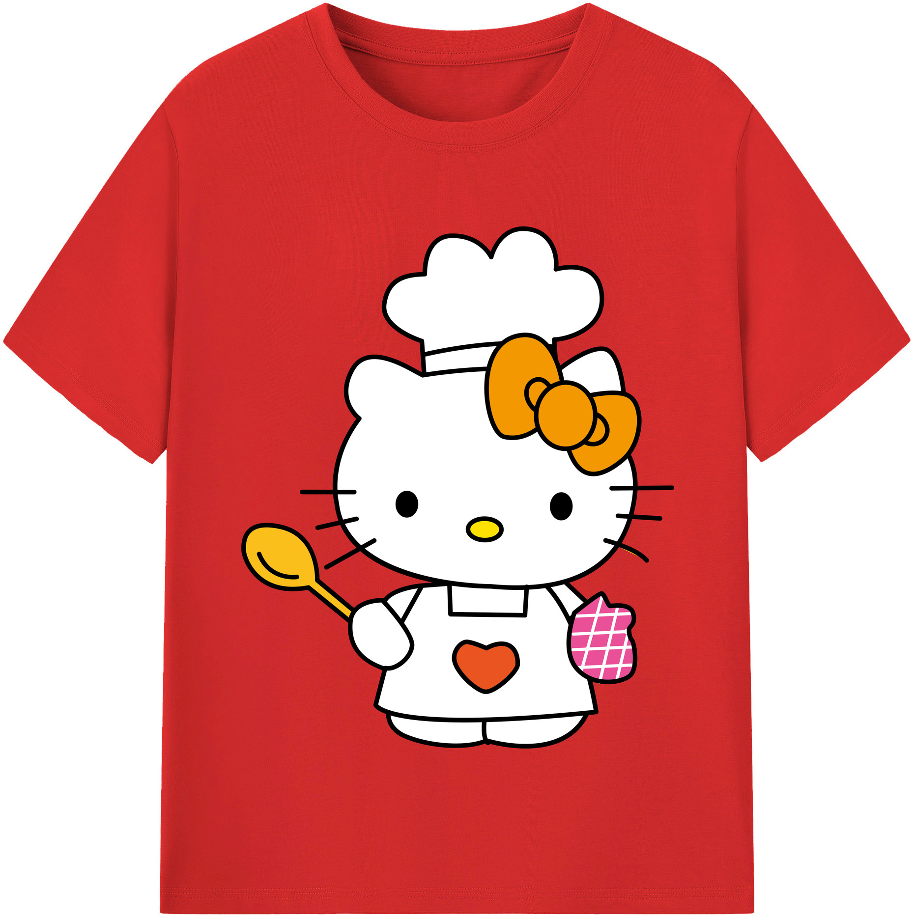 （画像用） Hello Kitty ハローキティ レディースカジュアルプリントTシャツ（綿100％）