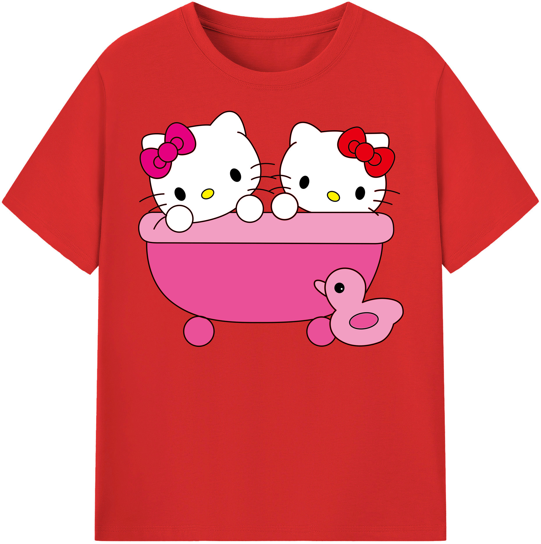 （画像用） Hello Kitty ハローキティ レディースカジュアルプリントTシャツ（綿100％）