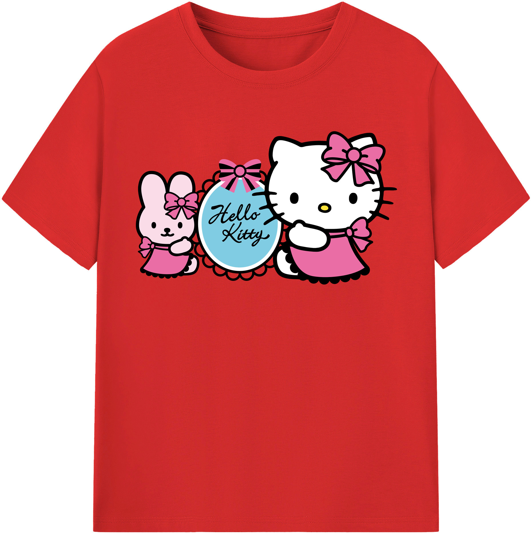 （画像用） Hello Kitty ハローキティ レディースカジュアルプリントTシャツ（綿100％）