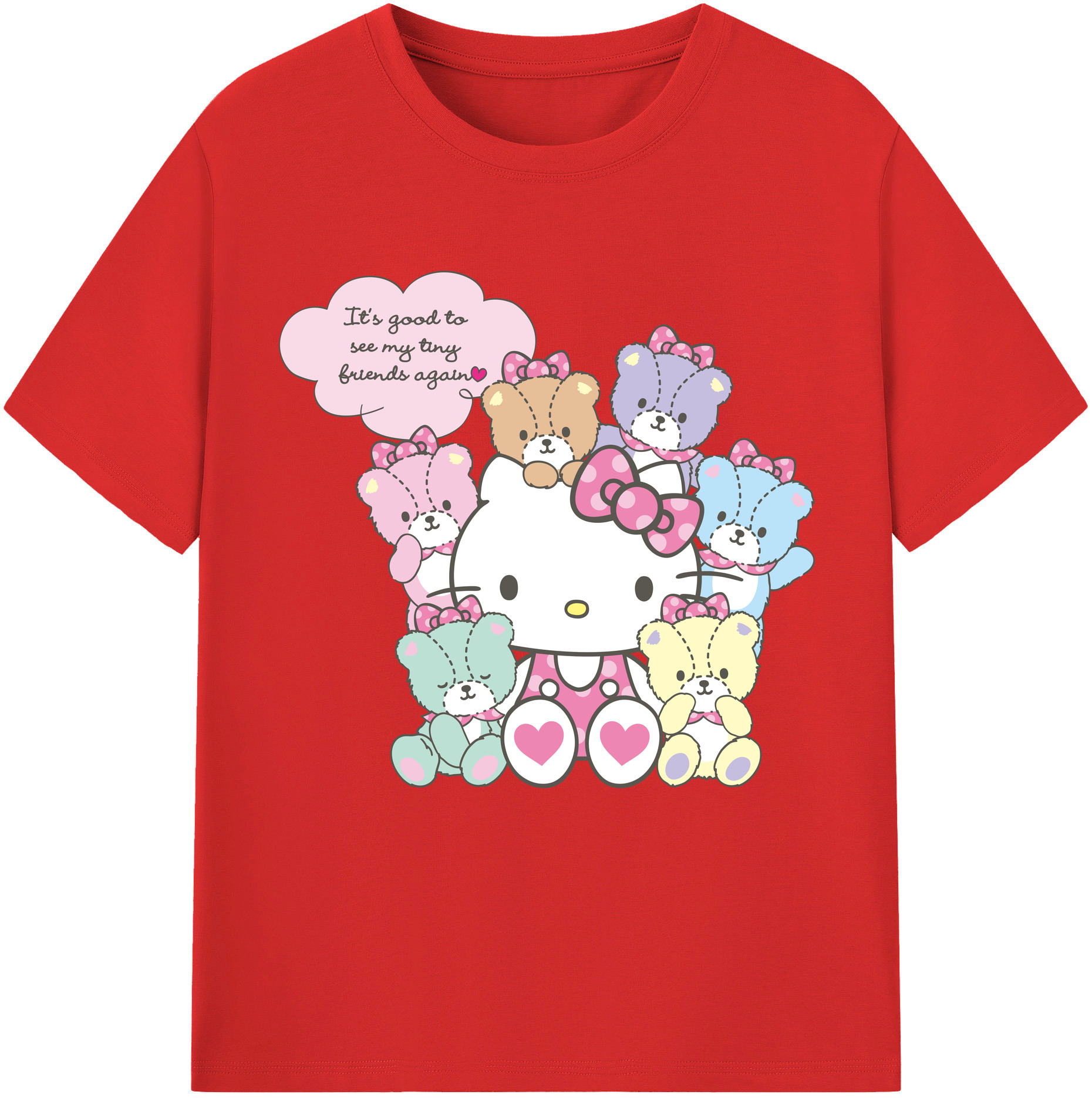 （画像用） Hello Kitty ハローキティ レディースカジュアルプリントTシャツ（綿100％）