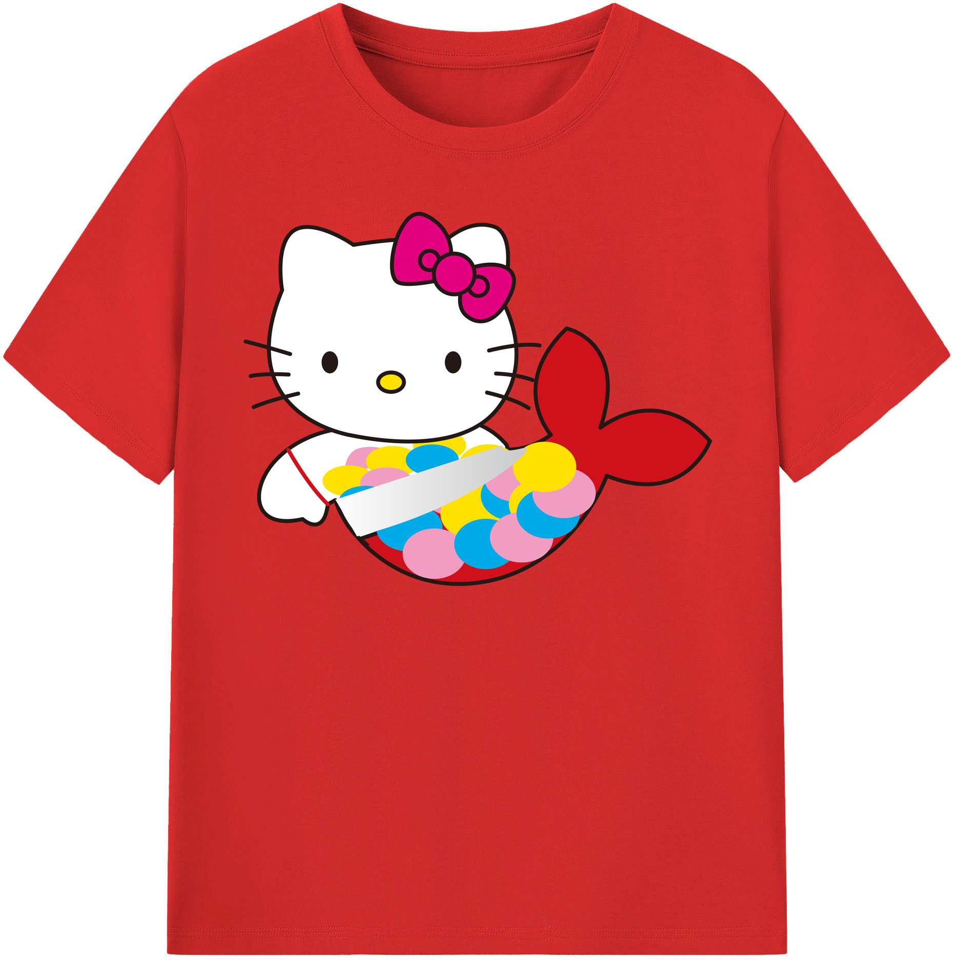 （画像用） Hello Kitty ハローキティ レディースカジュアルプリントTシャツ（綿100％）