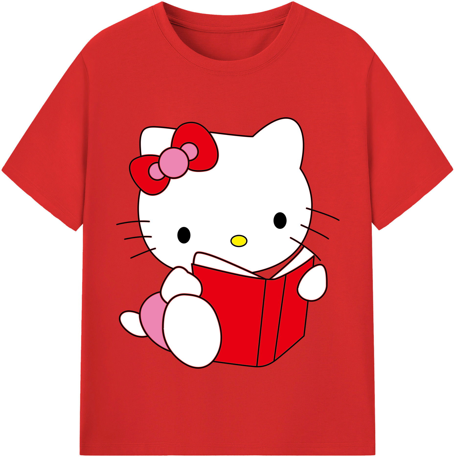 （画像用） Hello Kitty ハローキティ レディースカジュアルプリントTシャツ（綿100％）