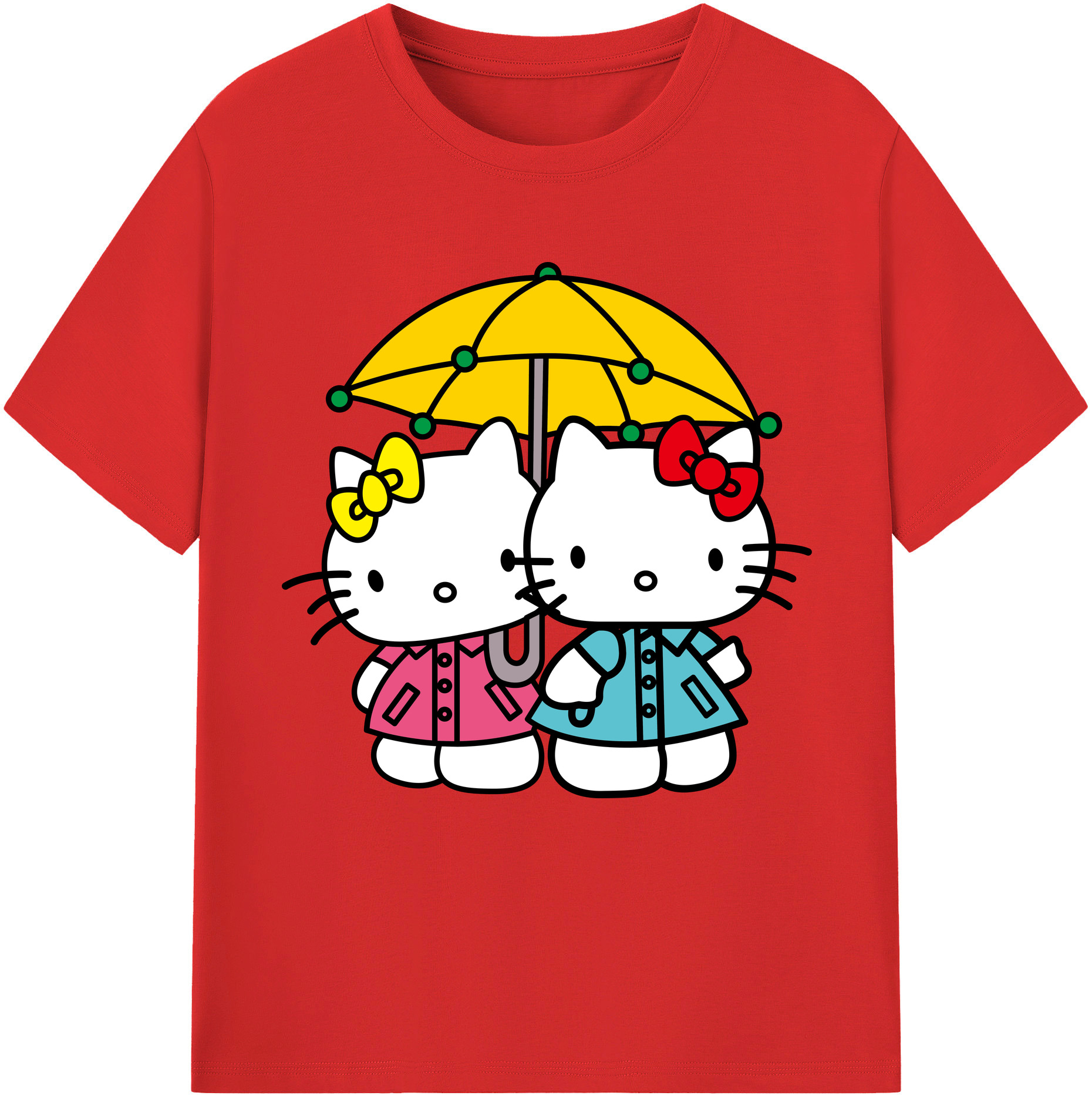 （画像用） Hello Kitty ハローキティ レディースカジュアルプリントTシャツ（綿100％）