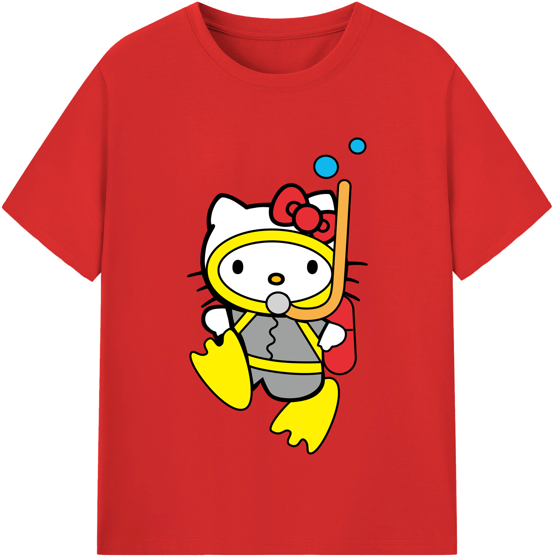（画像用） Hello Kitty ハローキティ レディースカジュアルプリントTシャツ（綿100％）