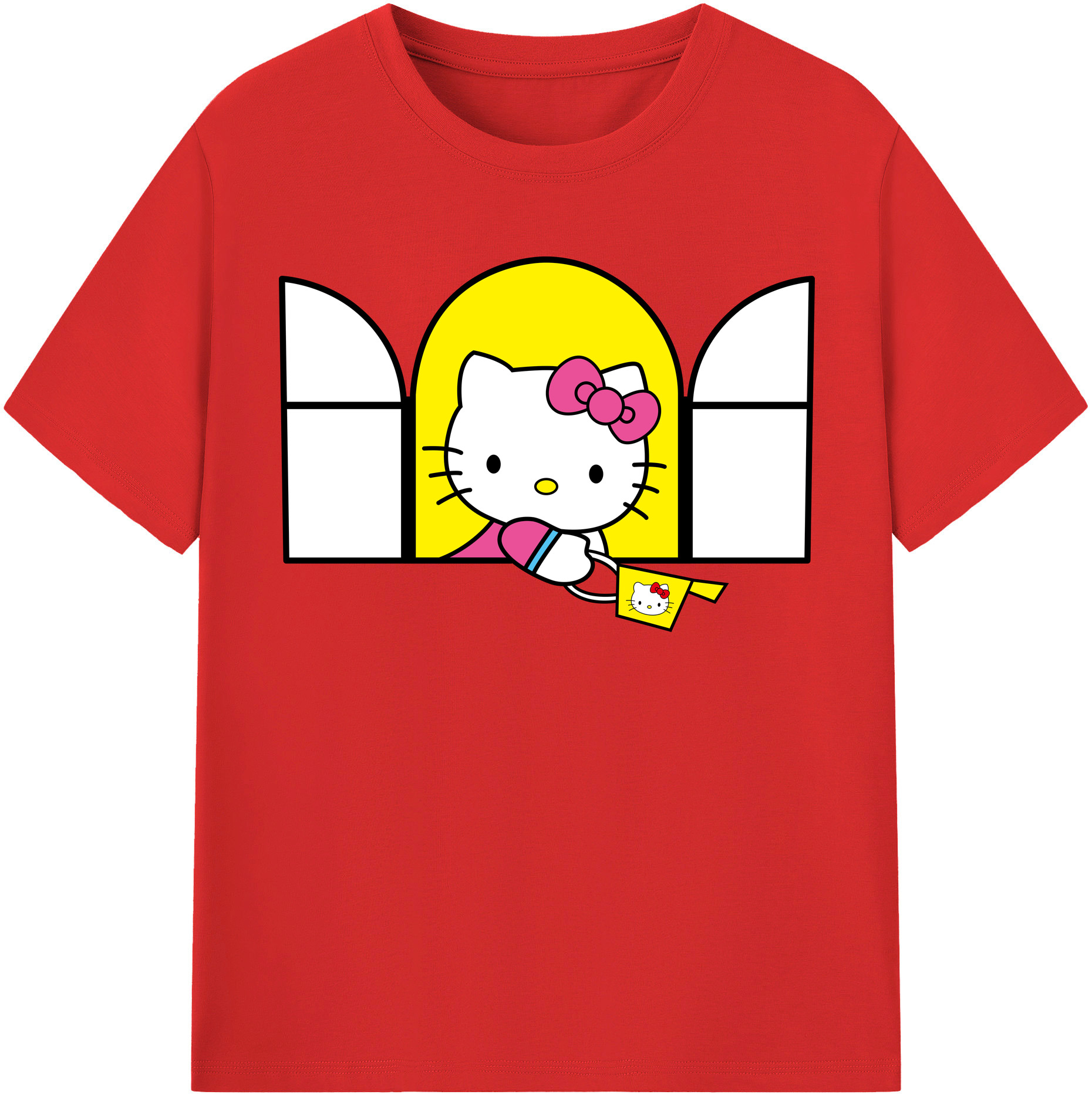 （画像用） Hello Kitty ハローキティ レディースカジュアルプリントTシャツ（綿100％）