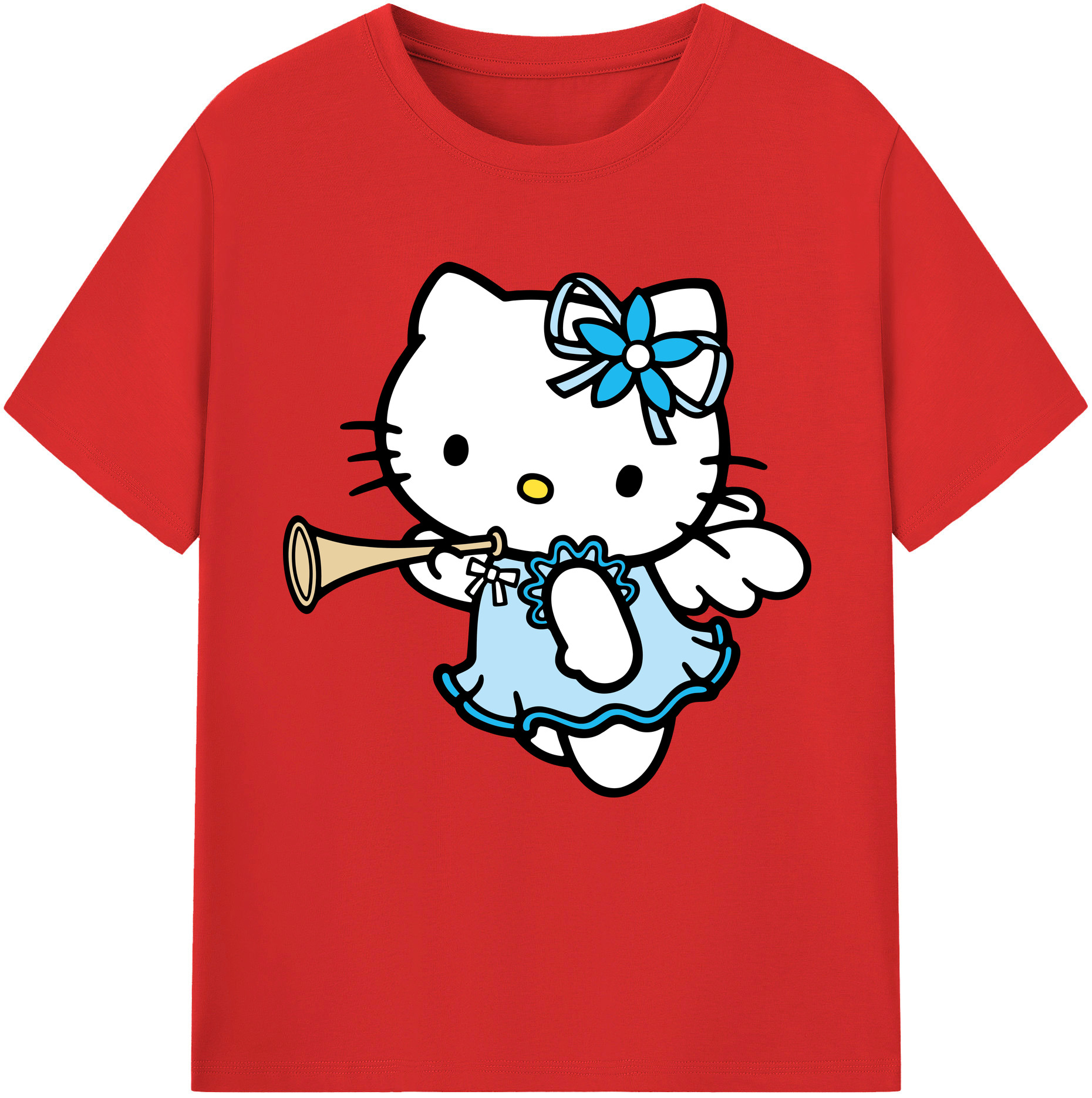 （画像用） Hello Kitty ハローキティ レディースカジュアルプリントTシャツ（綿100％）
