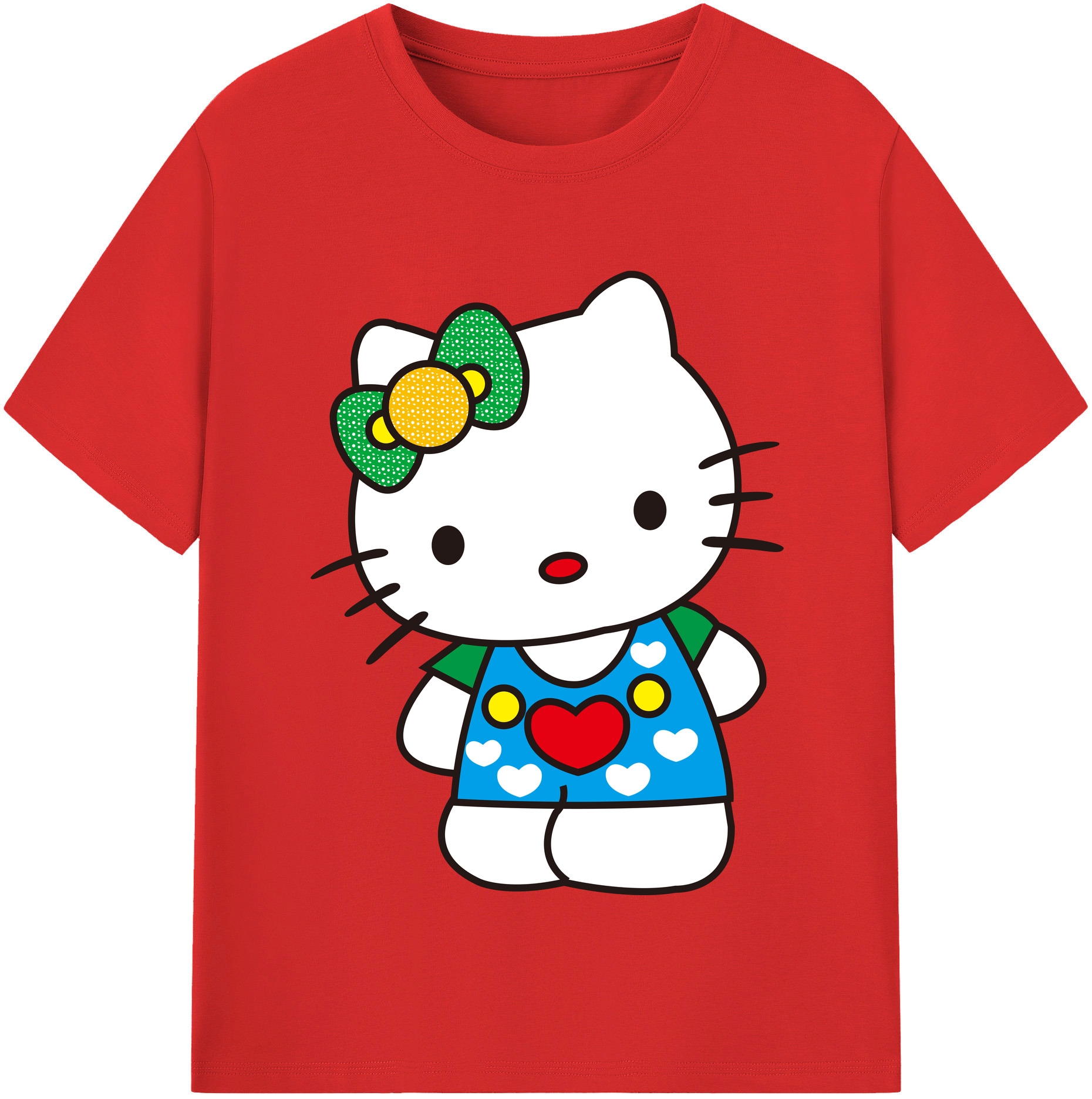（画像用） Hello Kitty ハローキティ レディースカジュアルプリントTシャツ（綿100％）