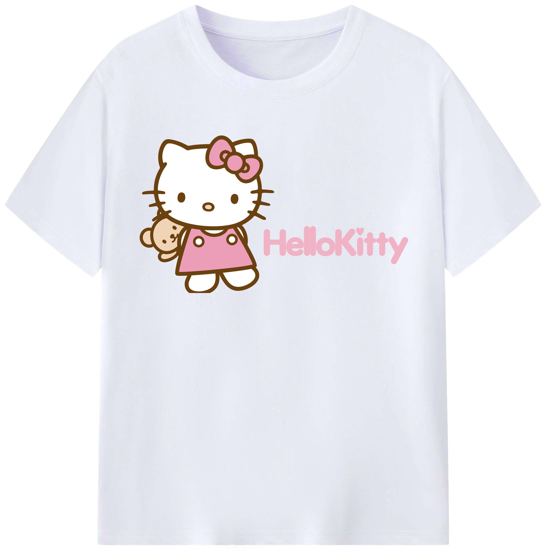 （画像用） Hello Kitty ハローキティ レディースカジュアルプリントTシャツ（綿100％）