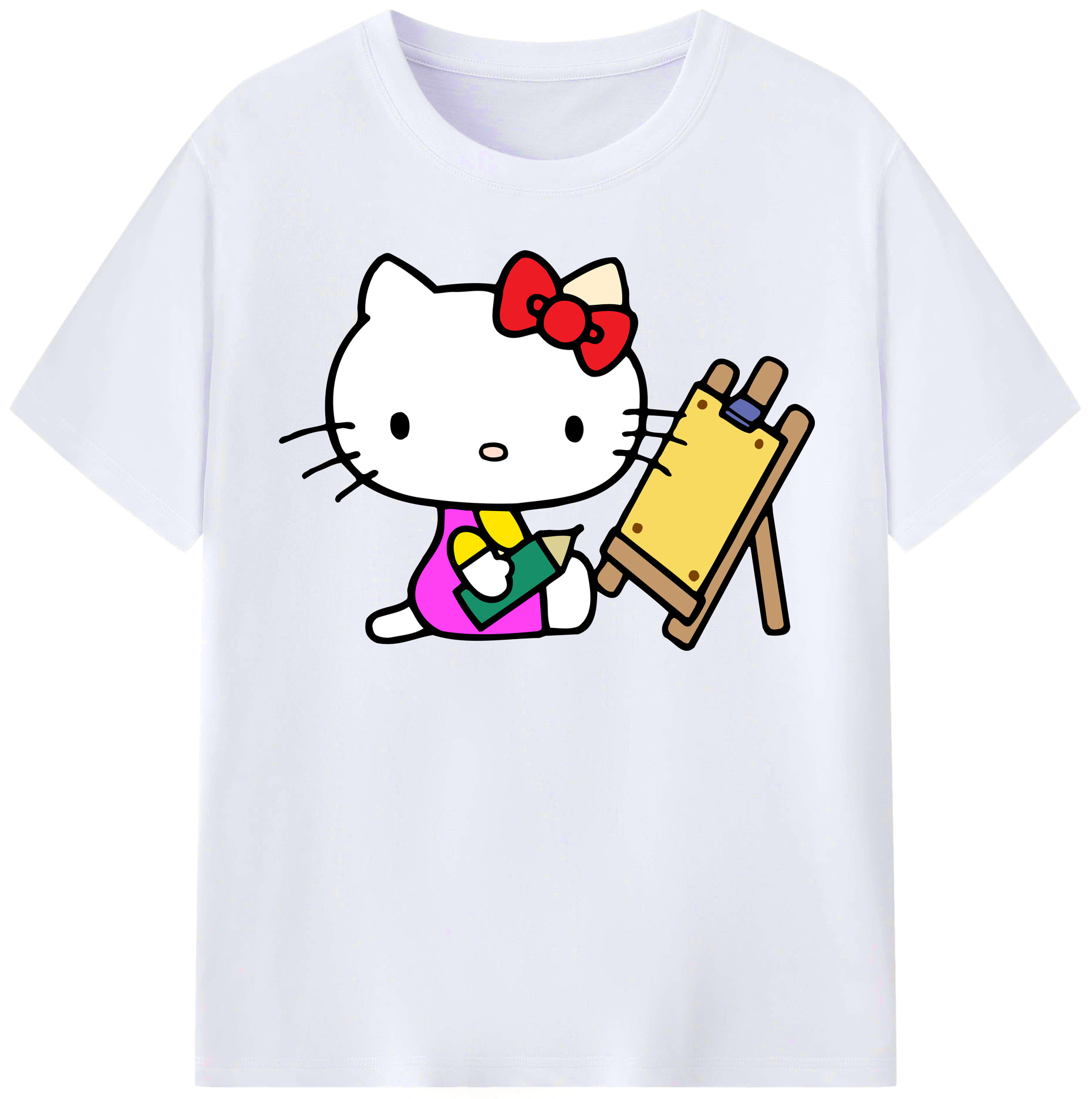 （画像用） Hello Kitty ハローキティ レディースカジュアルプリントTシャツ（綿100％）