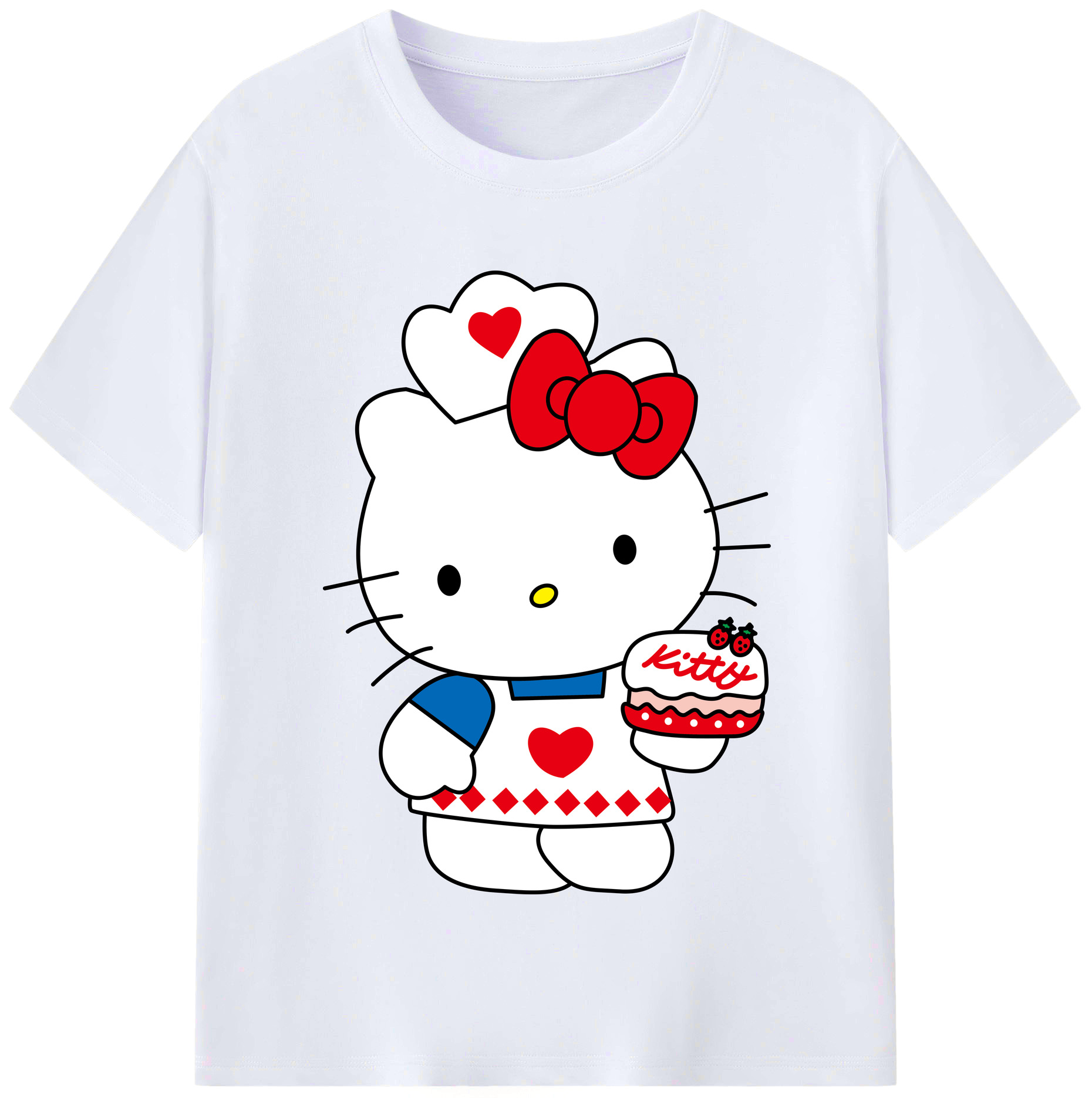 （画像用） Hello Kitty ハローキティ レディースカジュアルプリントTシャツ（綿100％）