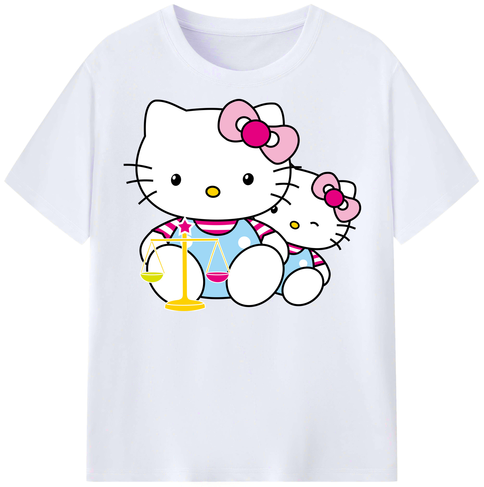 （画像用） Hello Kitty ハローキティ レディースカジュアルプリントTシャツ（綿100％）