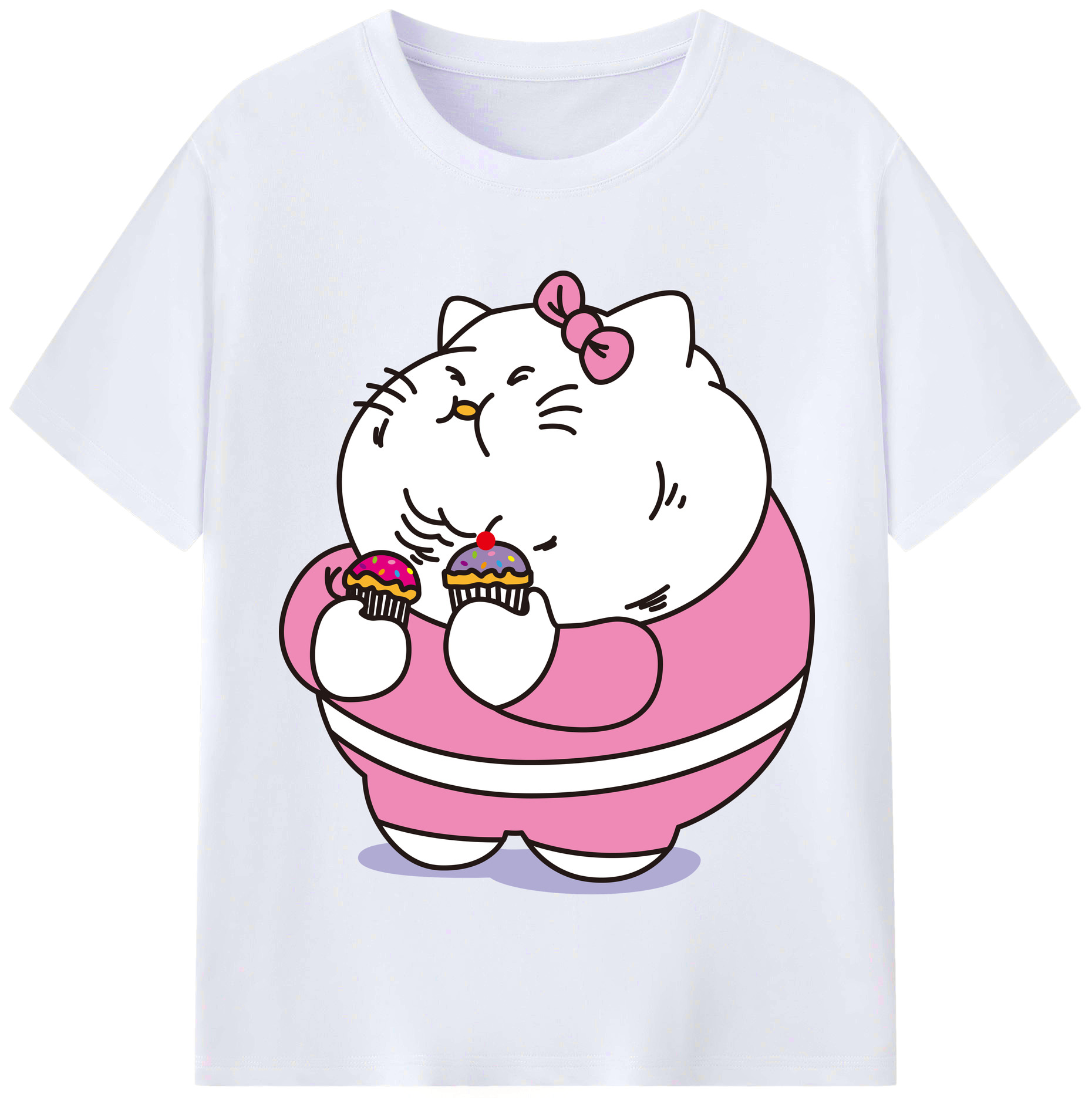 （画像用） Hello Kitty ハローキティ レディースカジュアルプリントTシャツ（綿100％）