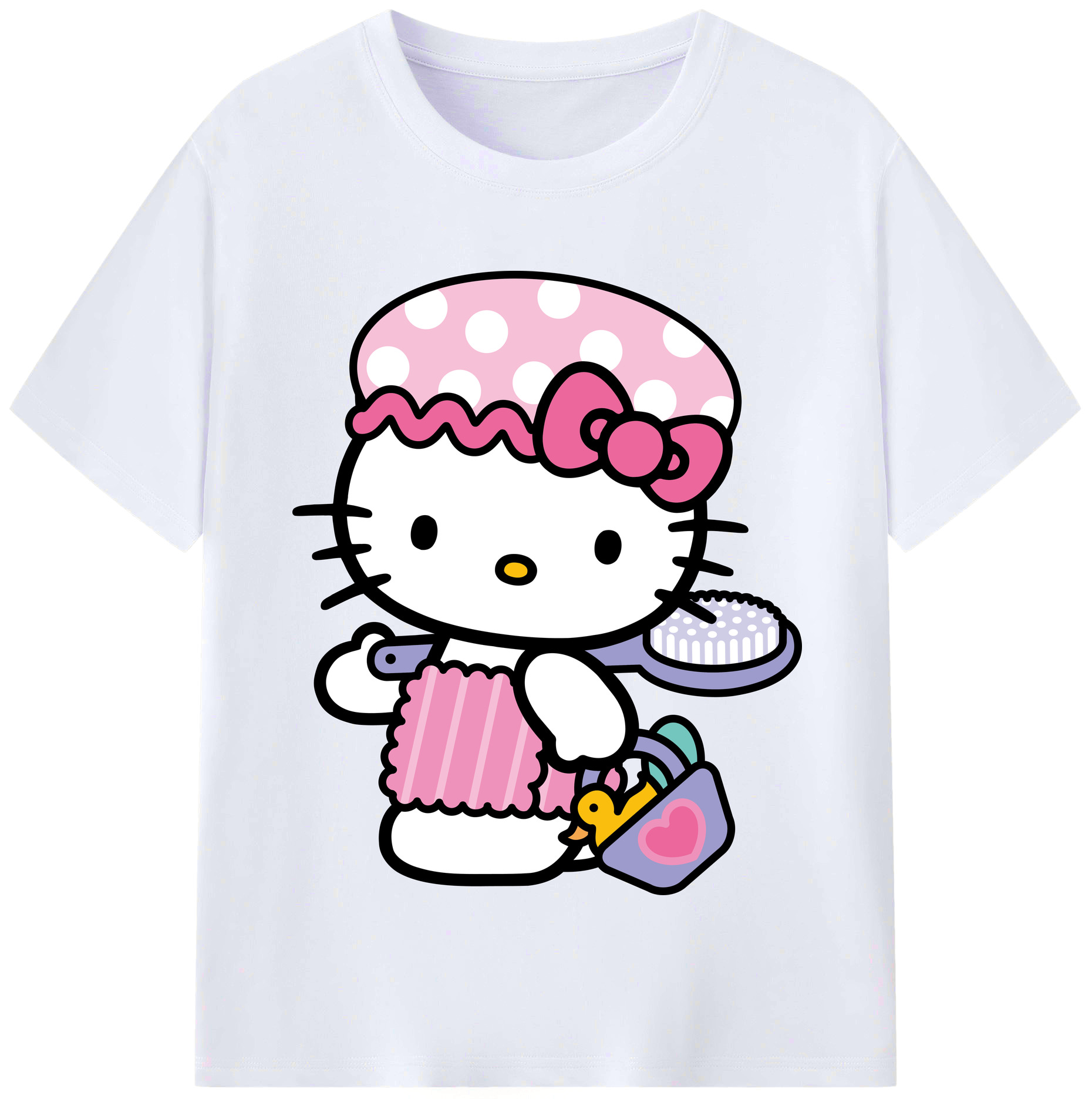 （画像用） Hello Kitty ハローキティ レディースカジュアルプリントTシャツ（綿100％）