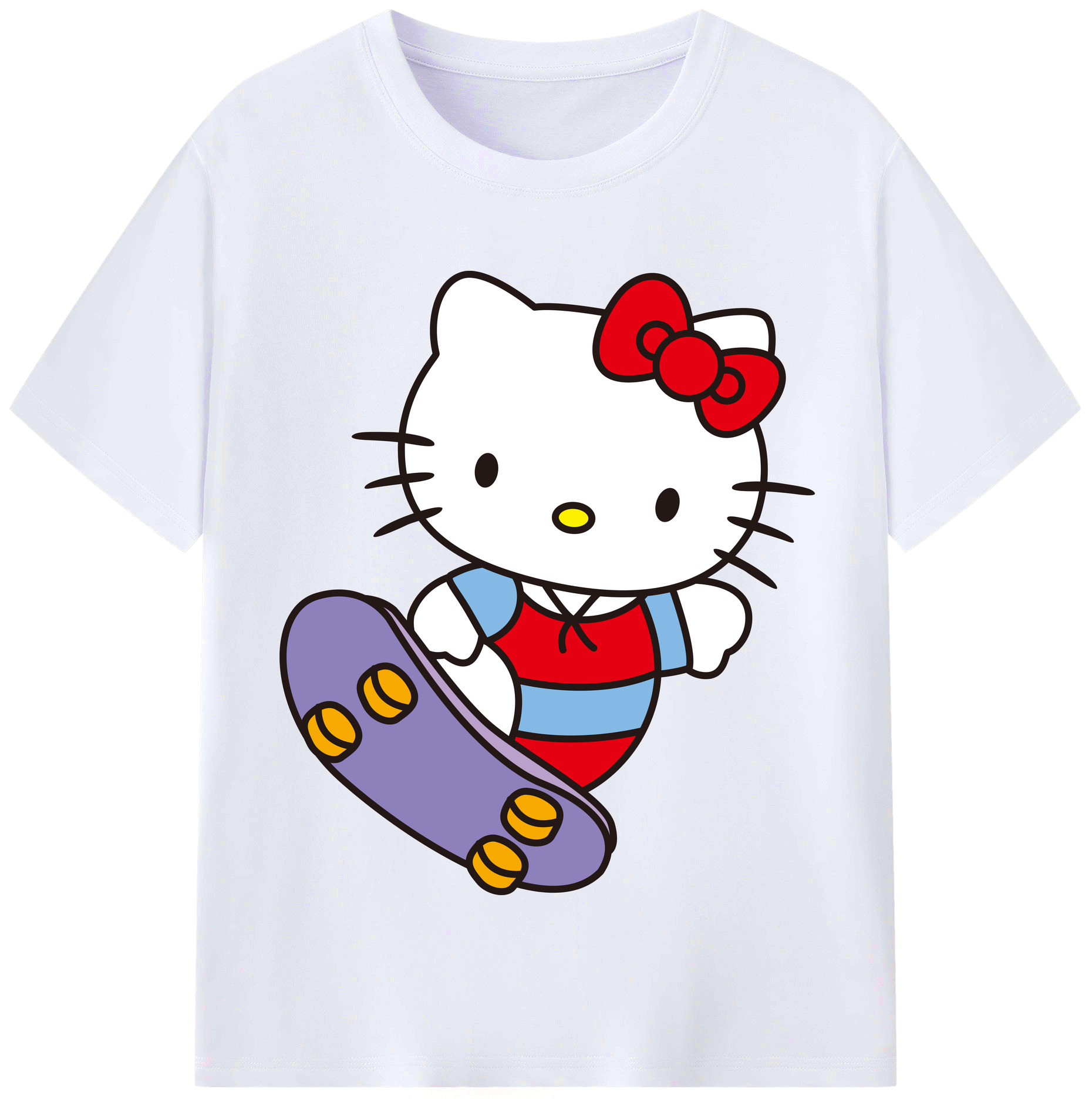 （画像用） Hello Kitty ハローキティ レディースカジュアルプリントTシャツ（綿100％）