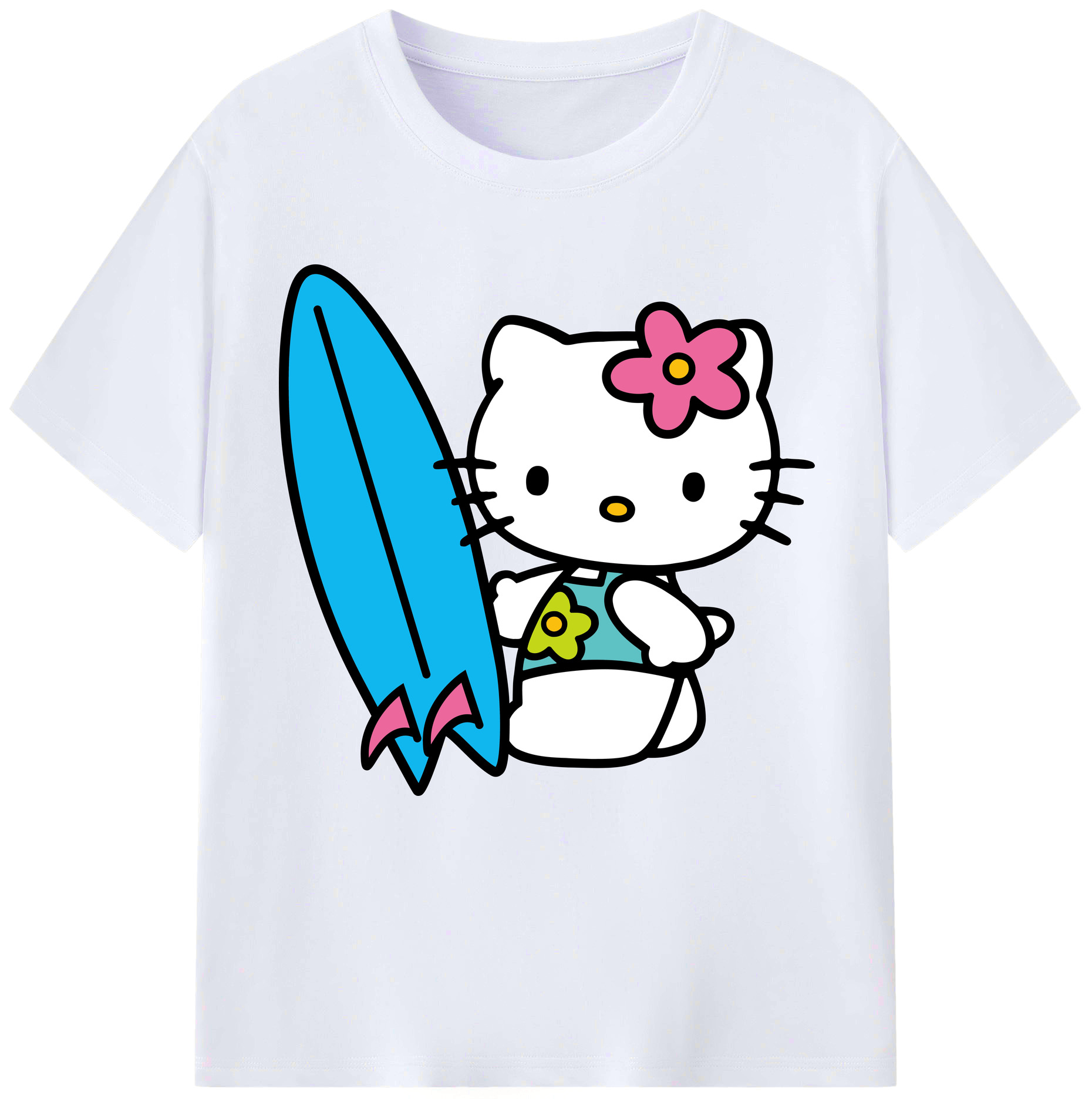（画像用） Hello Kitty ハローキティ レディースカジュアルプリントTシャツ（綿100％）