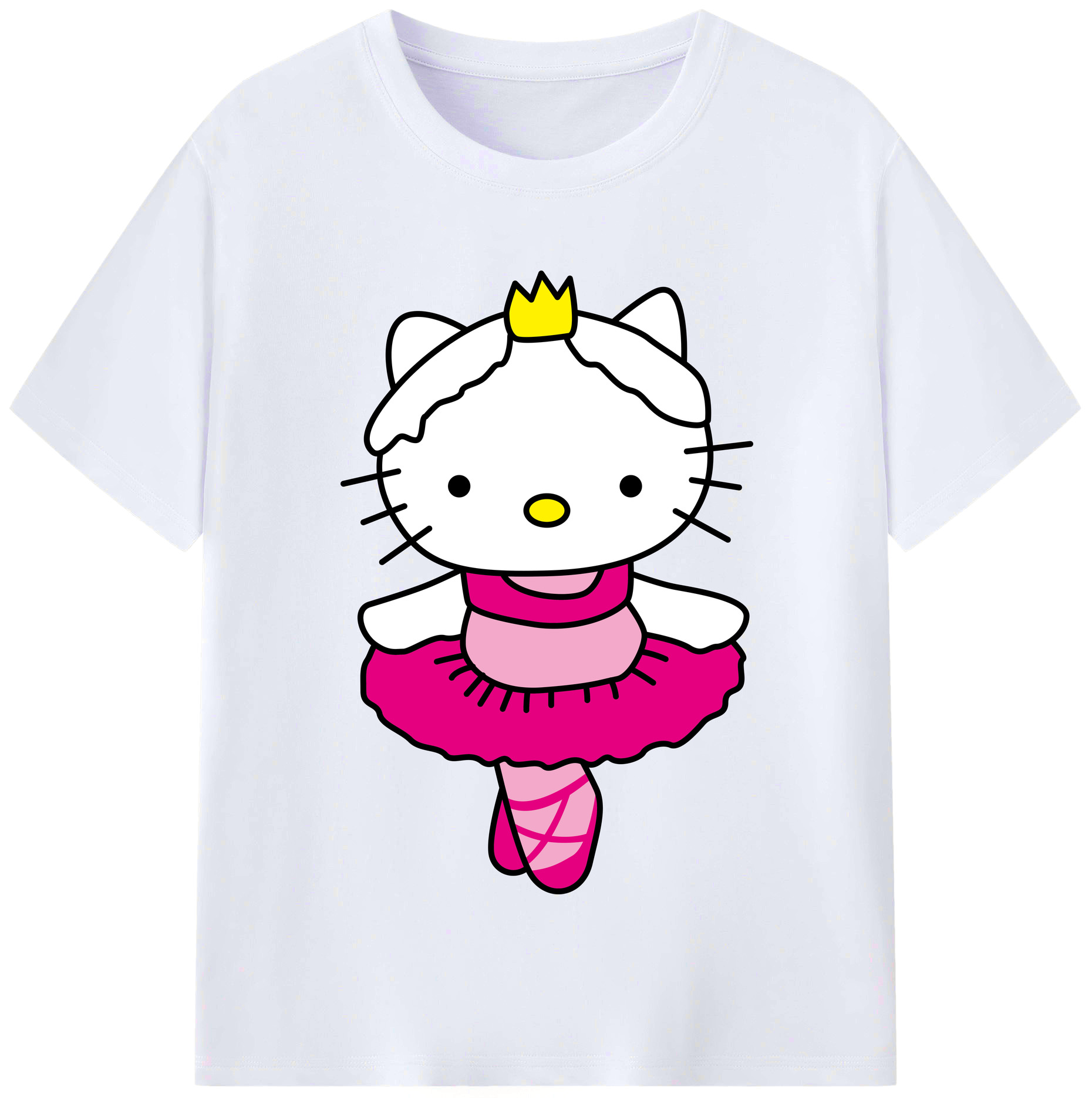 （画像用） Hello Kitty ハローキティ レディースカジュアルプリントTシャツ（綿100％）