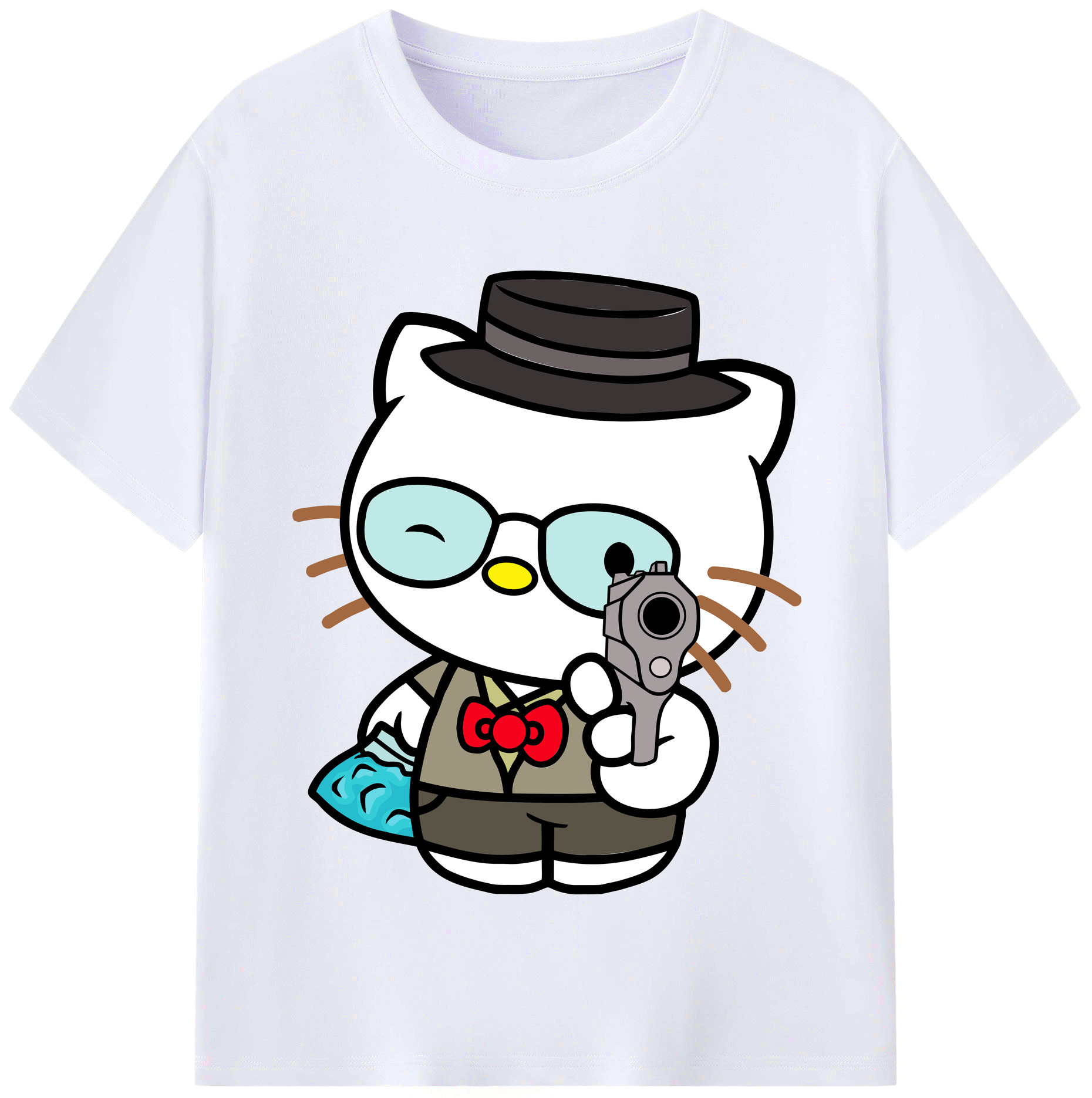 （画像用） Hello Kitty ハローキティ レディースカジュアルプリントTシャツ（綿100％）