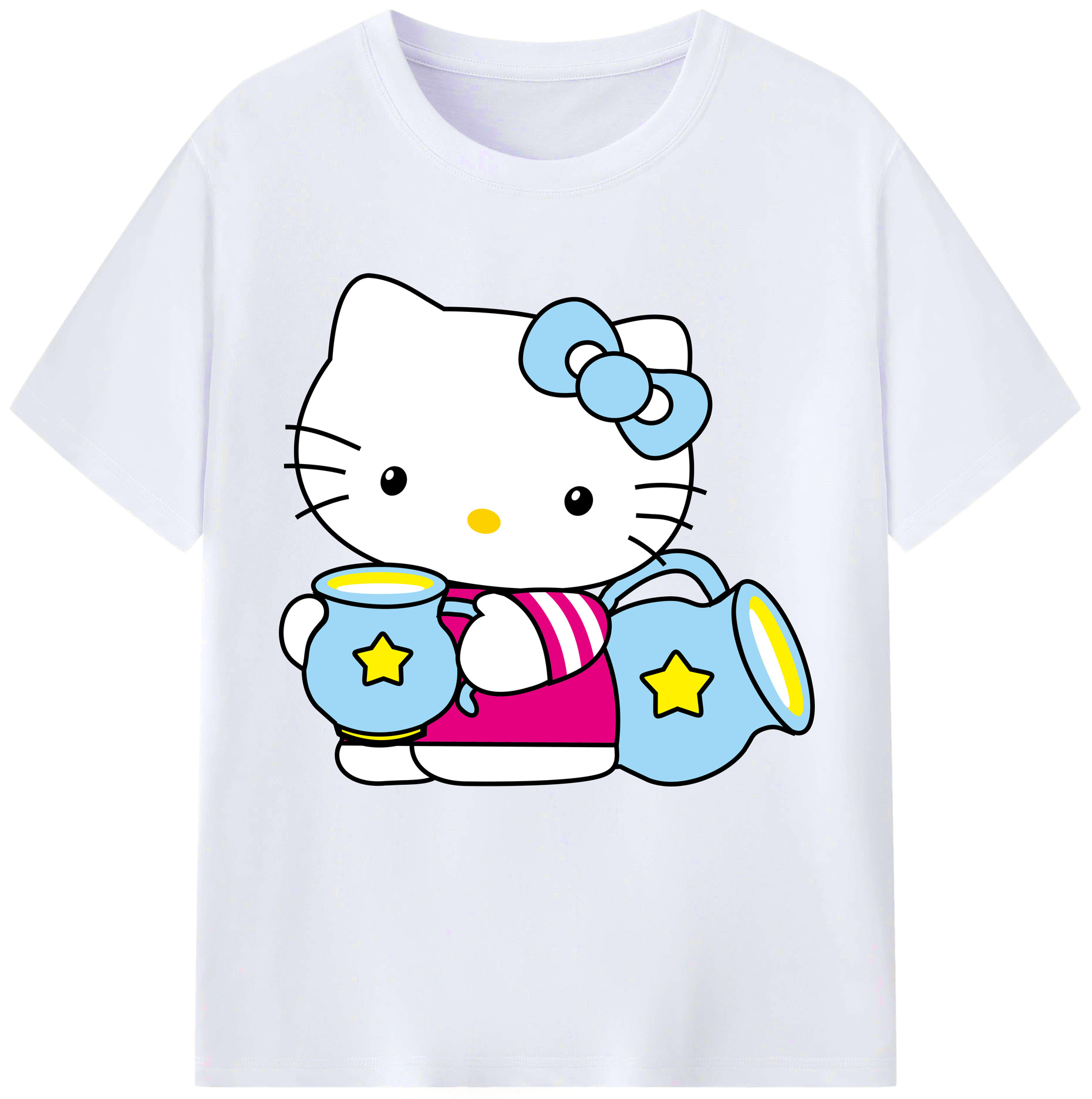 （画像用） Hello Kitty ハローキティ レディースカジュアルプリントTシャツ（綿100％）