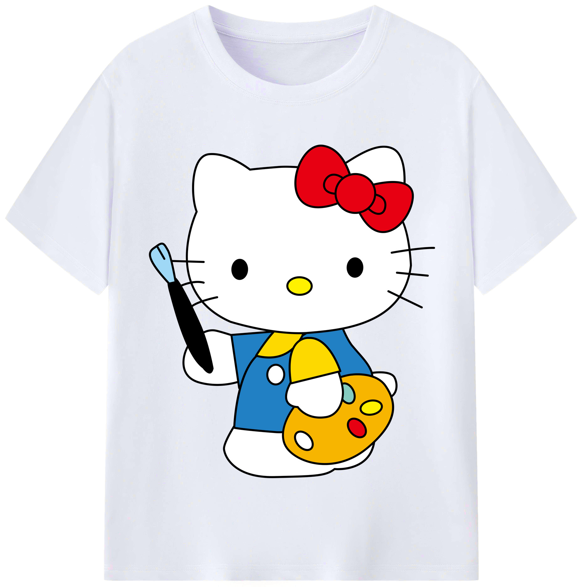 （画像用） Hello Kitty ハローキティ レディースカジュアルプリントTシャツ（綿100％）