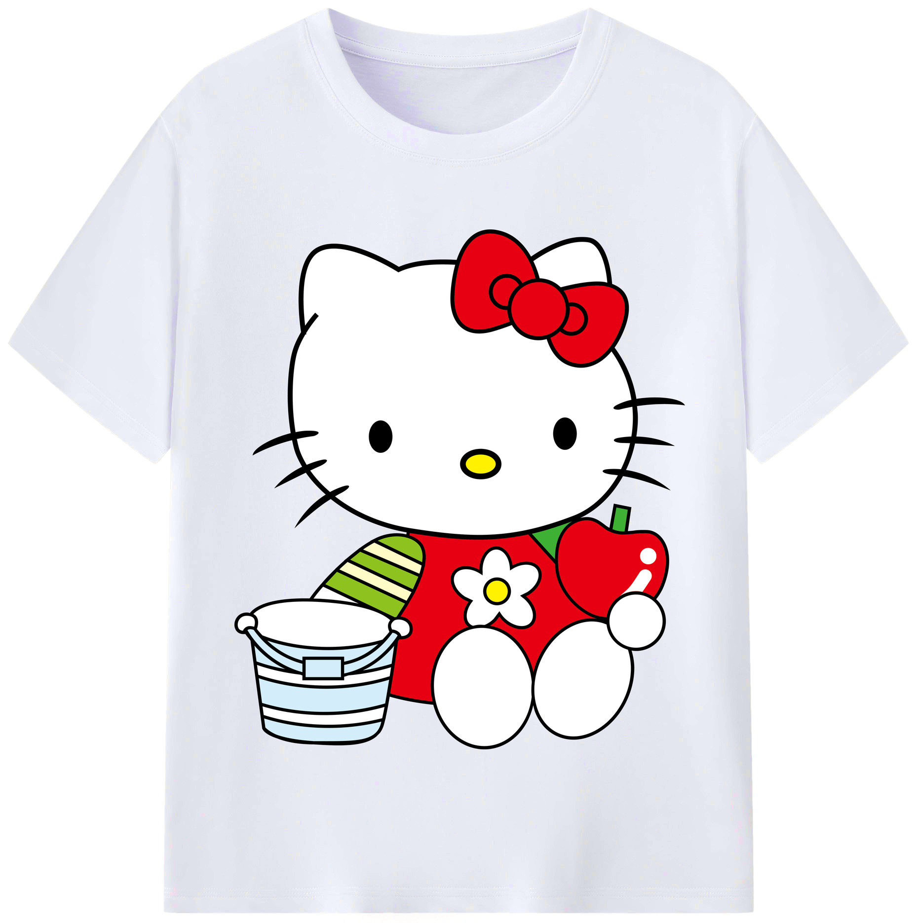 （画像用） Hello Kitty ハローキティ レディースカジュアルプリントTシャツ（綿100％）