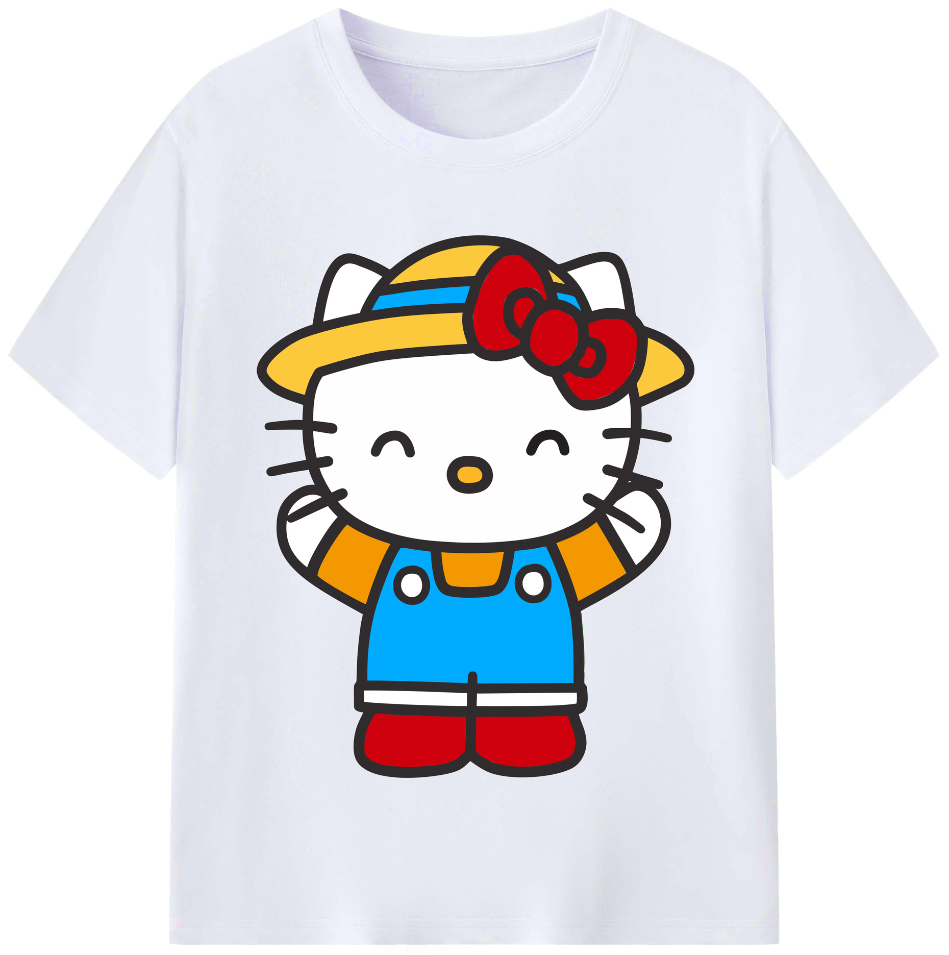（画像用） Hello Kitty ハローキティ レディースカジュアルプリントTシャツ（綿100％）