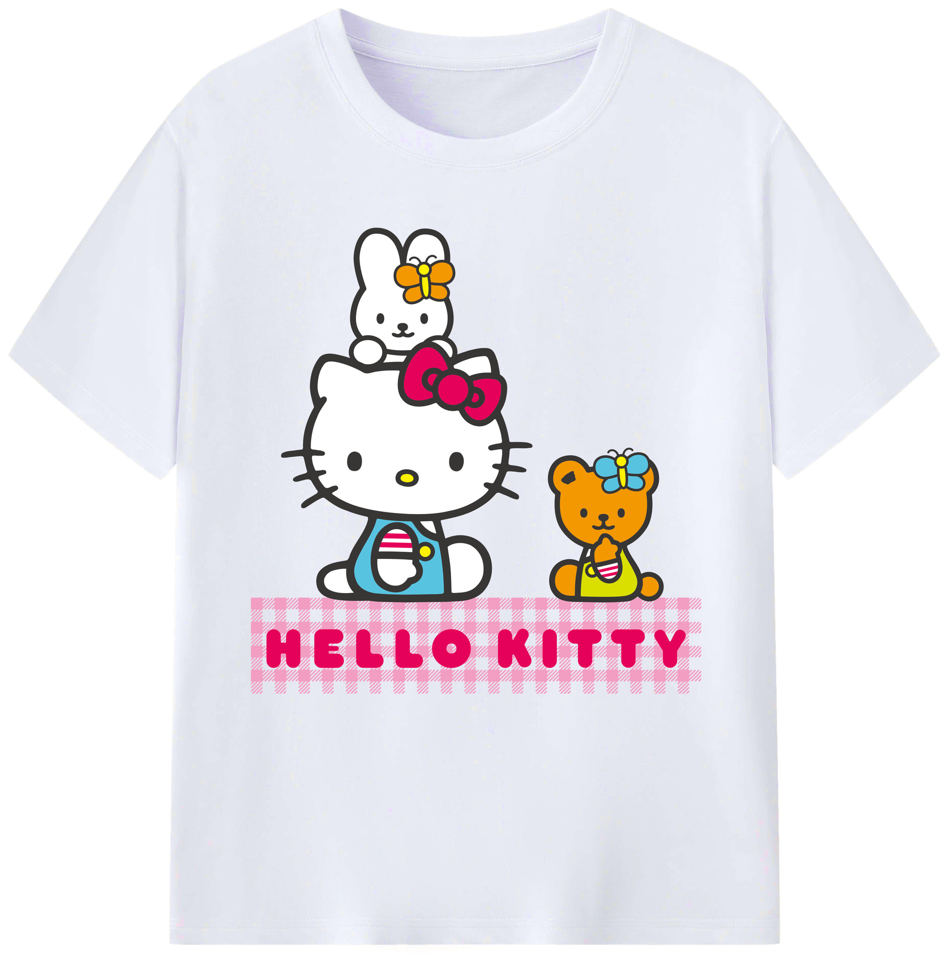（画像用） Hello Kitty ハローキティ レディースカジュアルプリントTシャツ（綿100％）