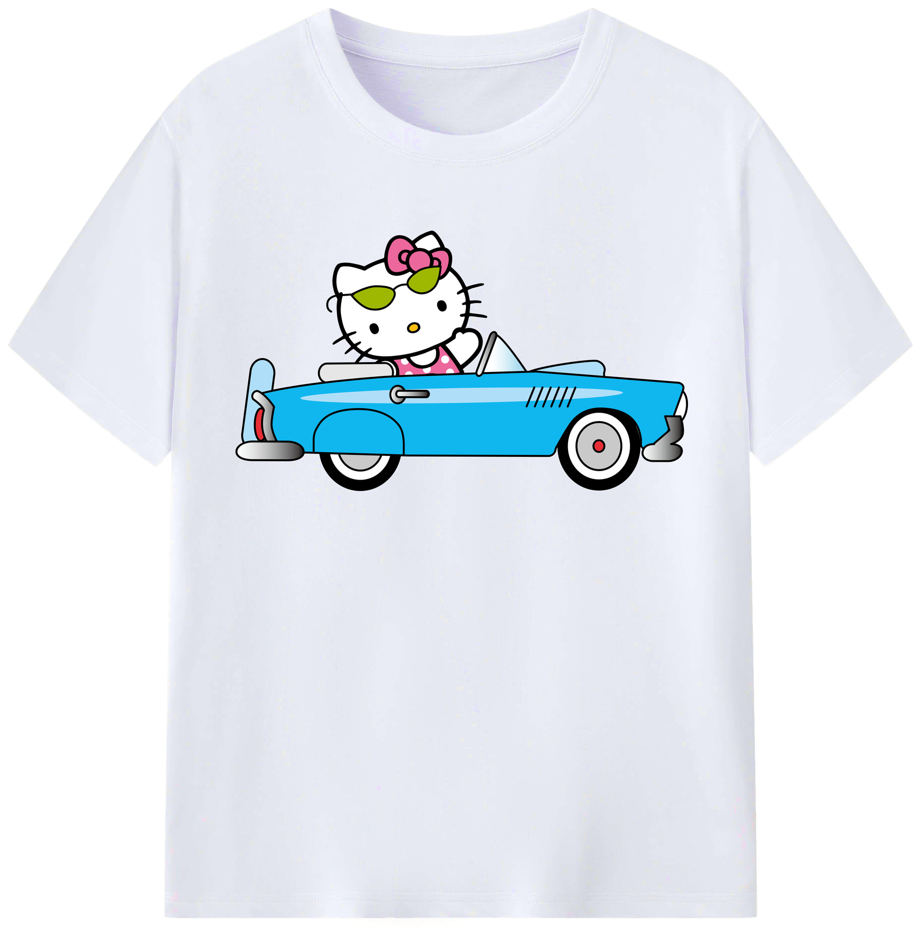 （画像用） Hello Kitty ハローキティ レディースカジュアルプリントTシャツ（綿100％）
