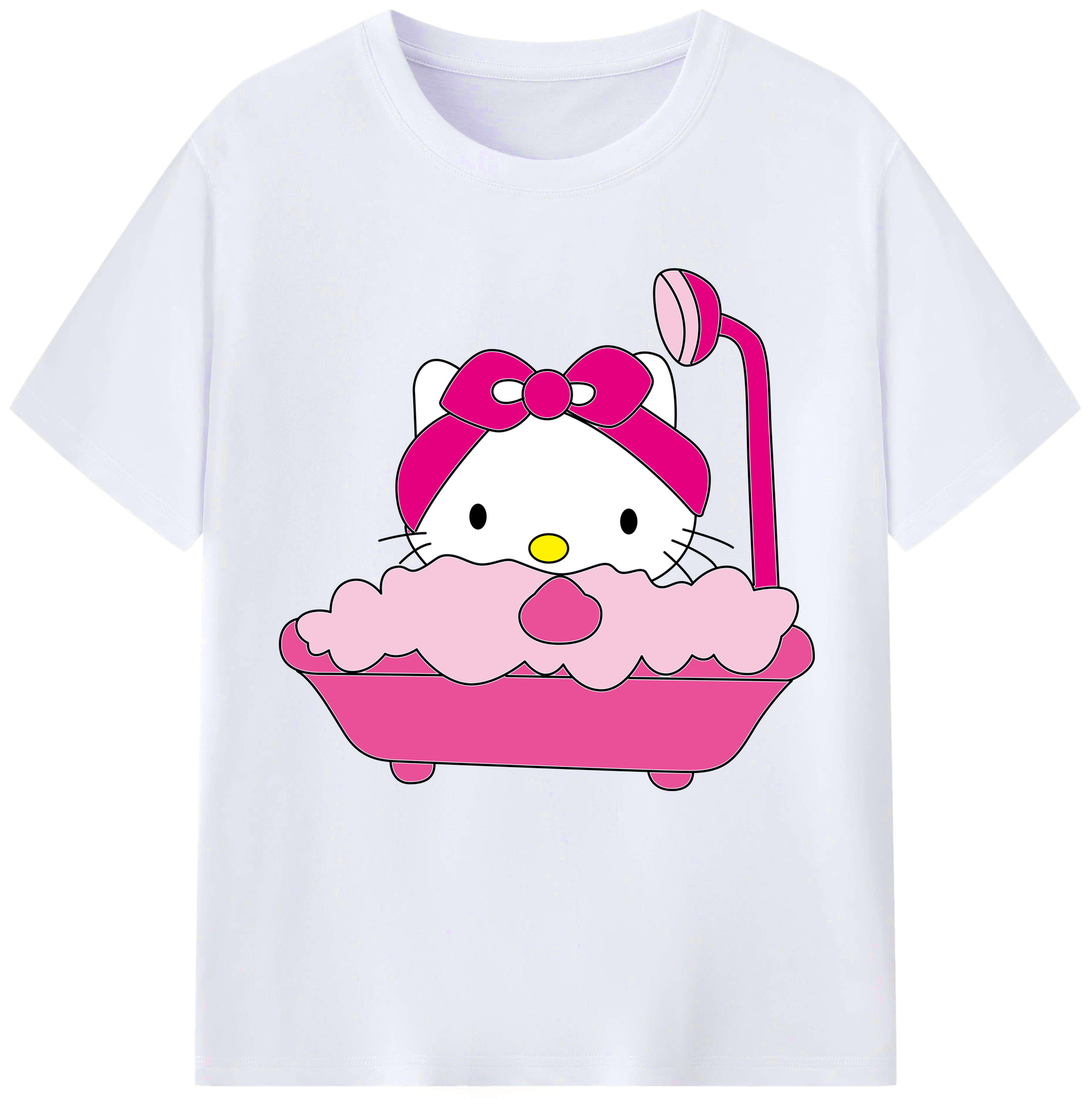 （画像用） Hello Kitty ハローキティ レディースカジュアルプリントTシャツ（綿100％）