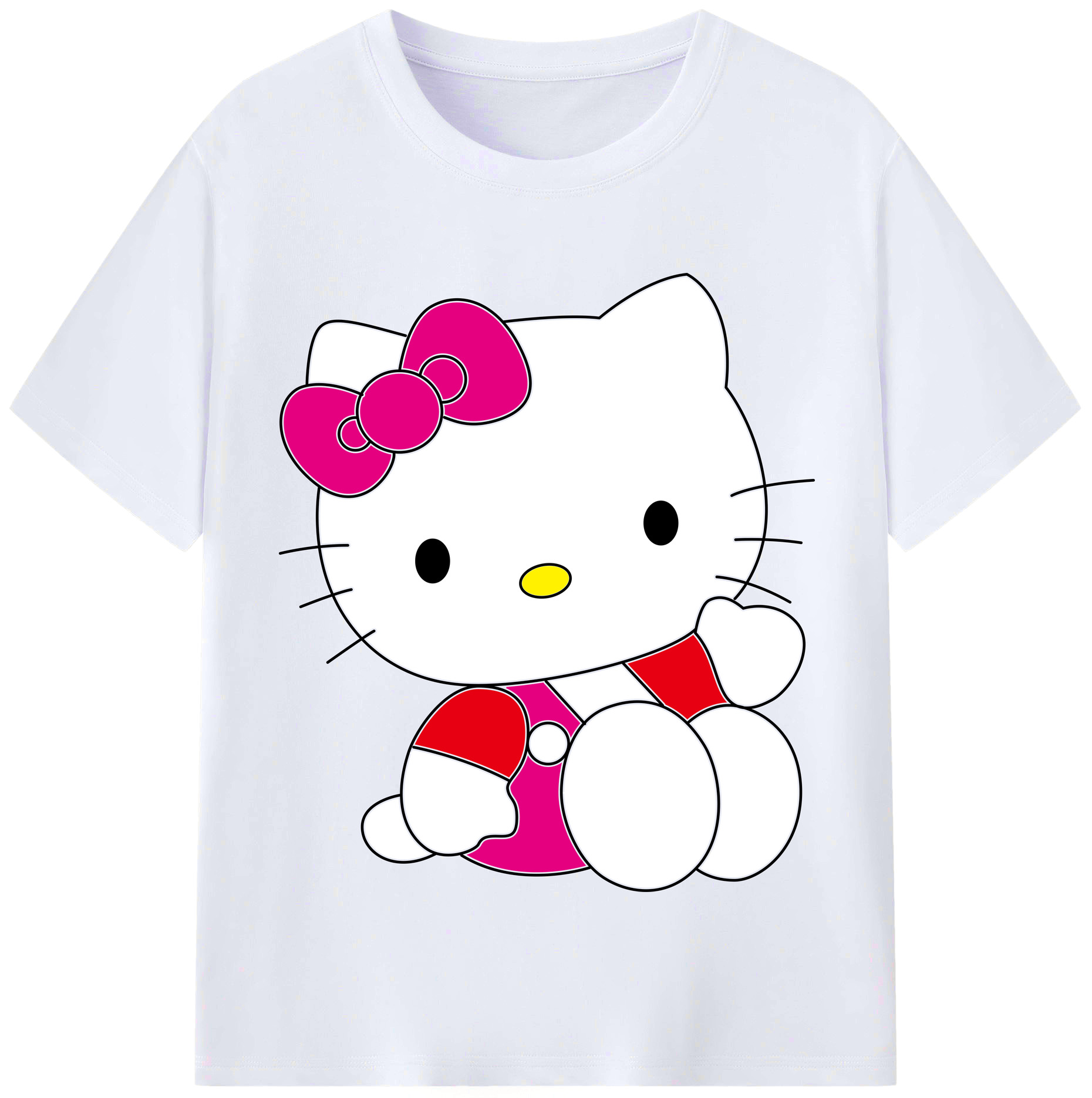 （画像用） Hello Kitty ハローキティ レディースカジュアルプリントTシャツ（綿100％）