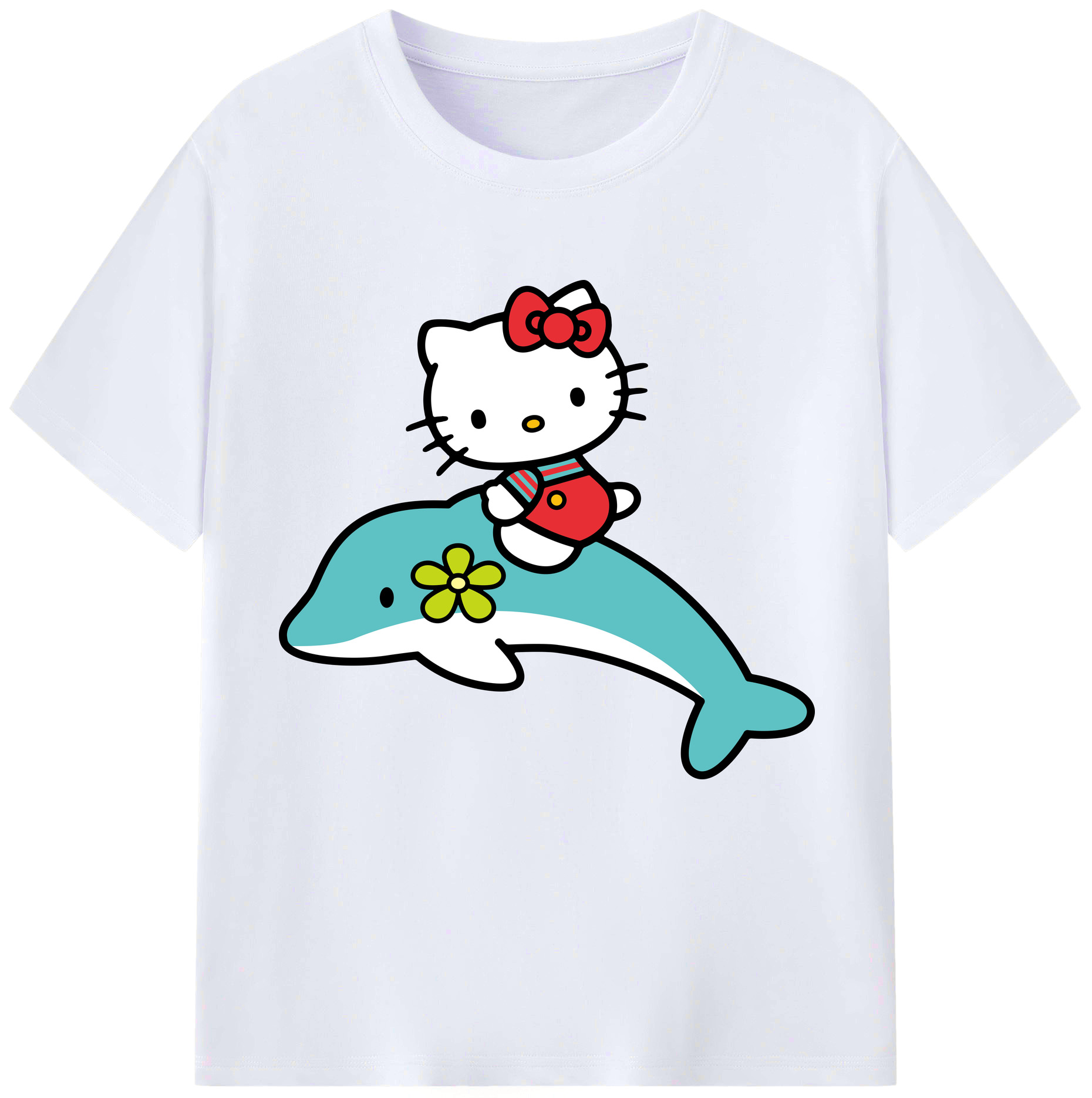 （画像用） Hello Kitty ハローキティ レディースカジュアルプリントTシャツ（綿100％）