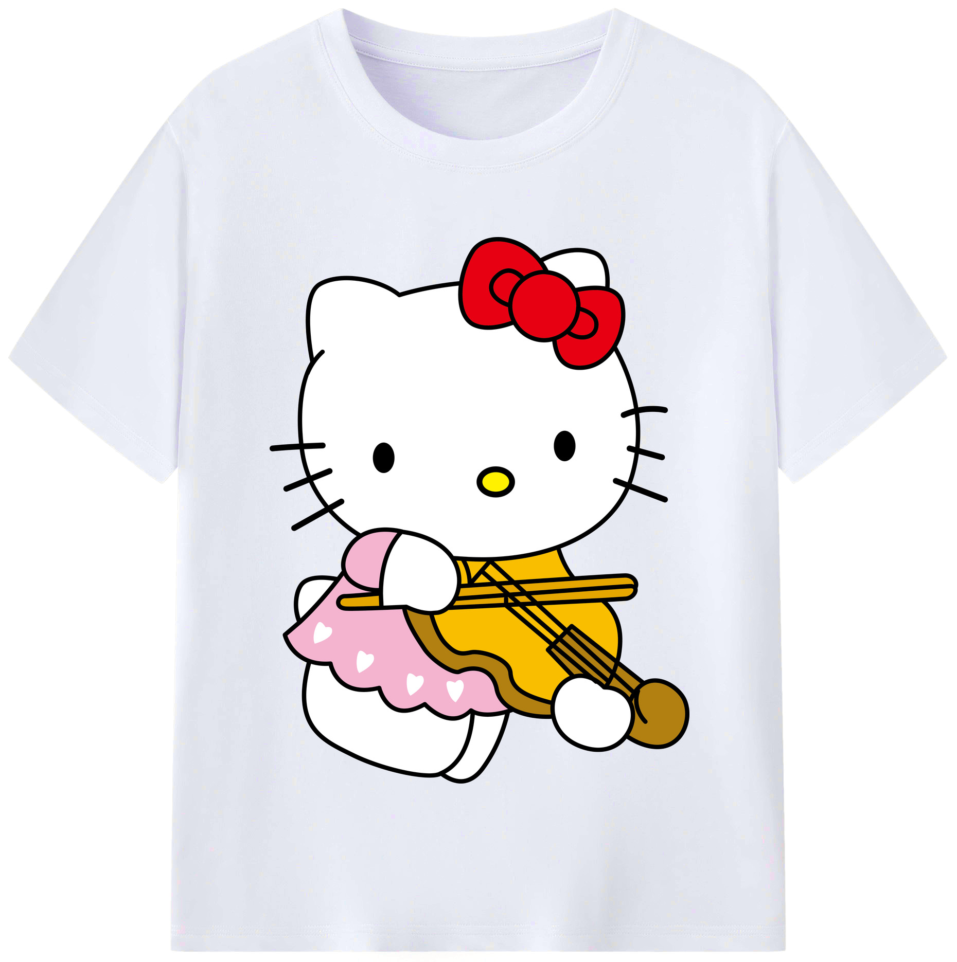 （画像用） Hello Kitty ハローキティ レディースカジュアルプリントTシャツ（綿100％）