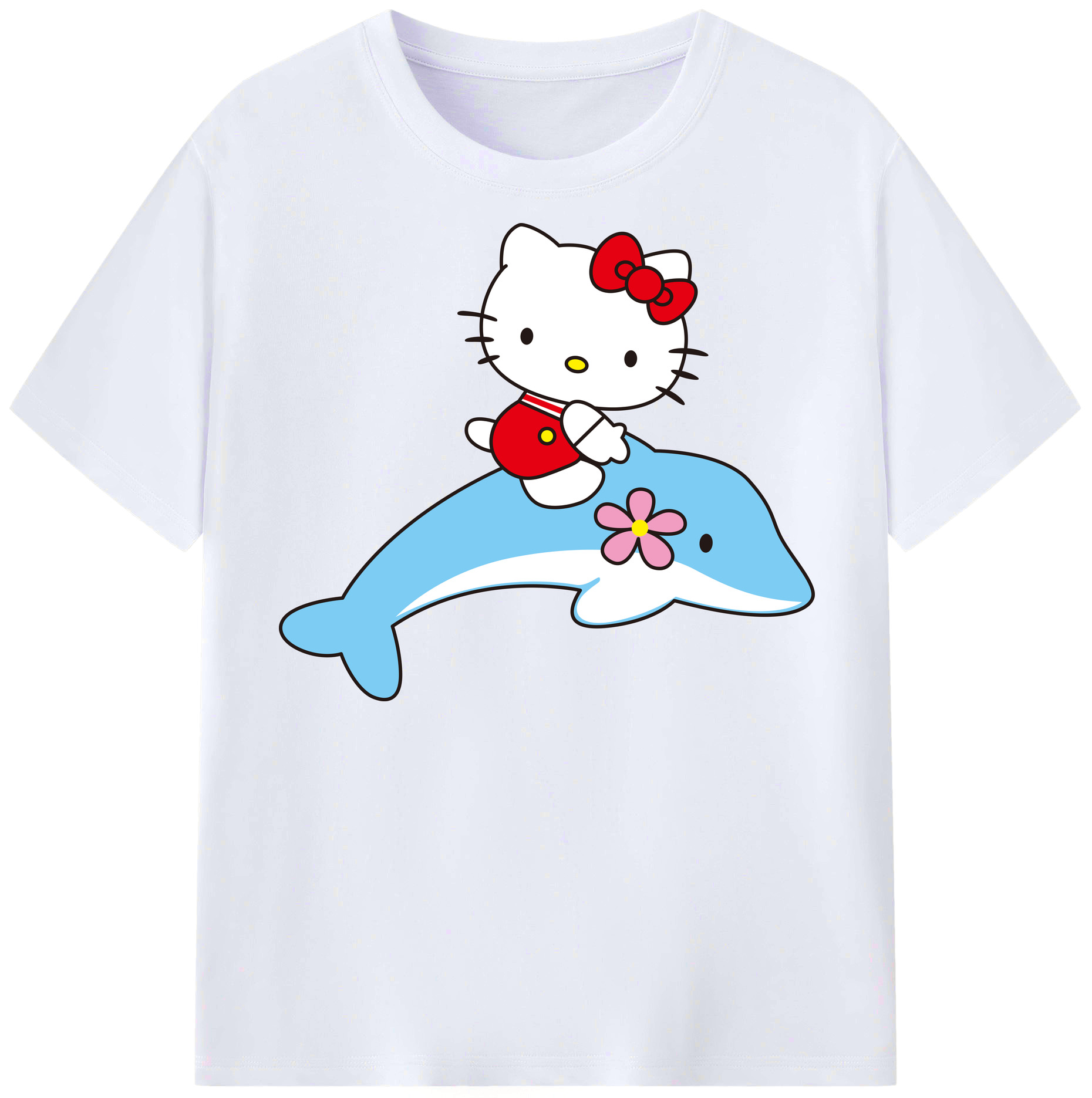 （画像用） Hello Kitty ハローキティ レディースカジュアルプリントTシャツ（綿100％）
