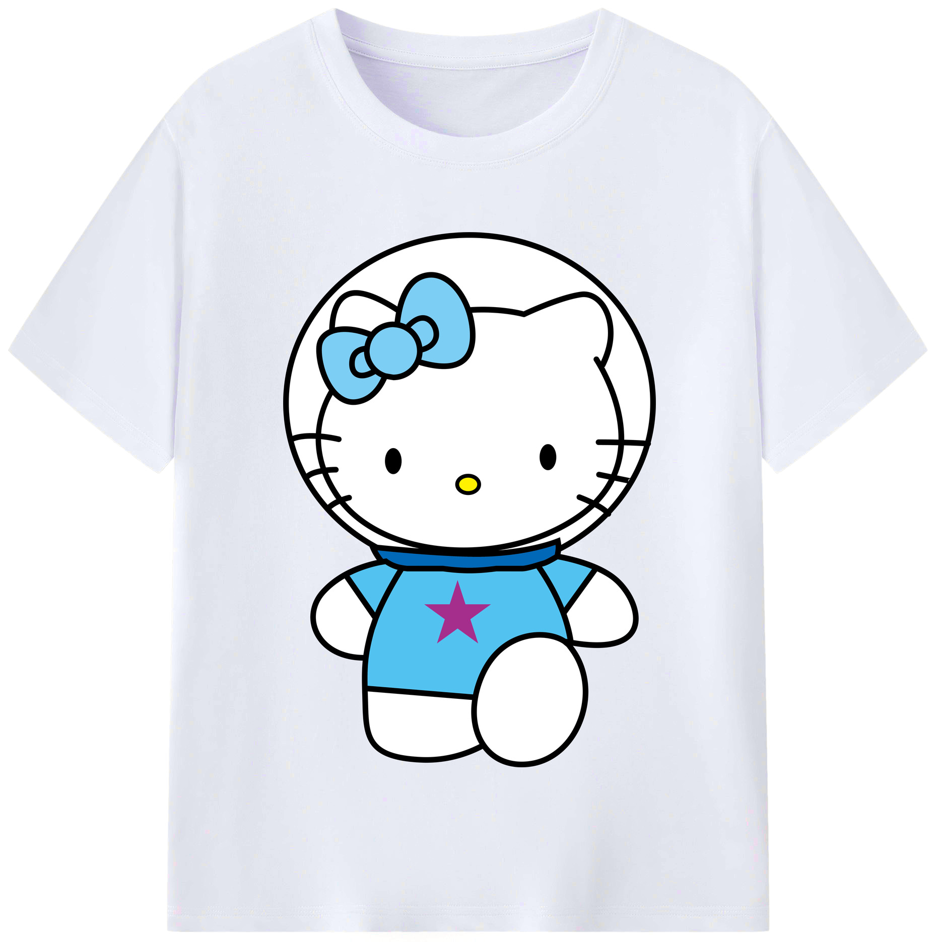 （画像用） Hello Kitty ハローキティ レディースカジュアルプリントTシャツ（綿100％）