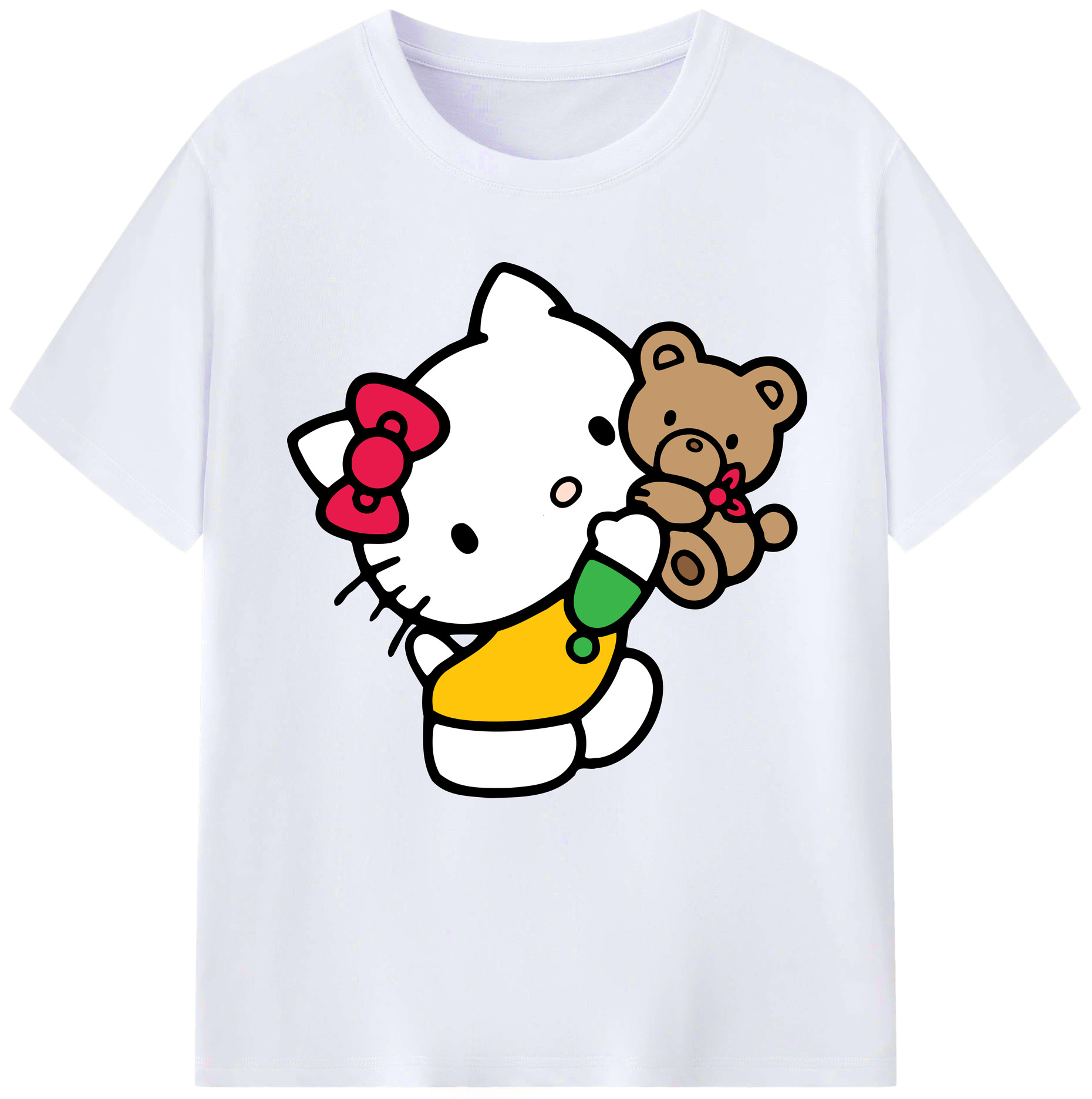 （画像用） Hello Kitty ハローキティ レディースカジュアルプリントTシャツ（綿100％）