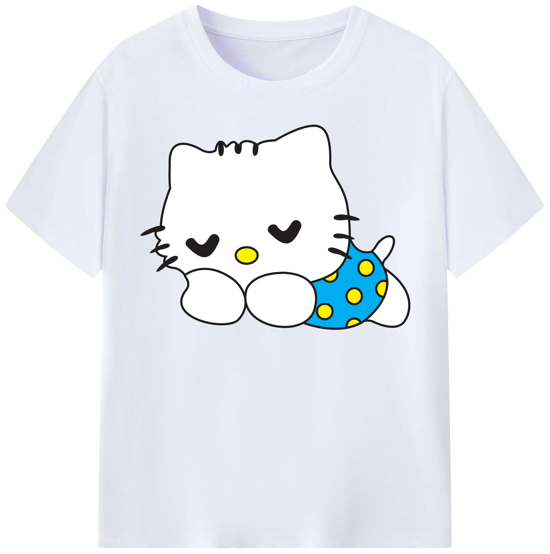 （画像用） Hello Kitty ハローキティ レディースカジュアルプリントTシャツ（綿100％）