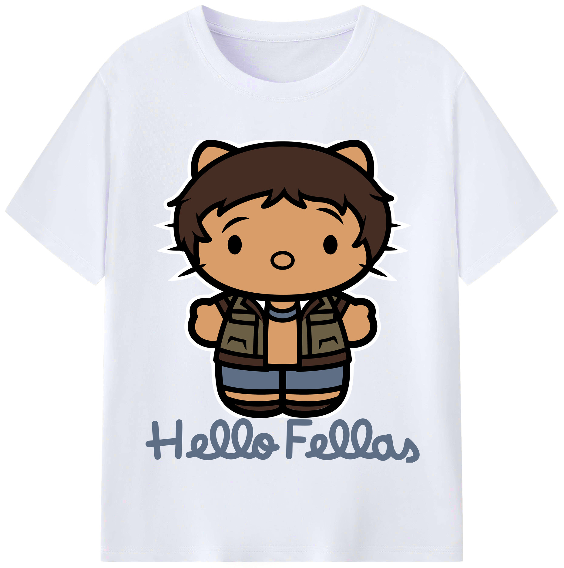 （画像用） Hello Kitty ハローキティ レディースカジュアルプリントTシャツ（綿100％）