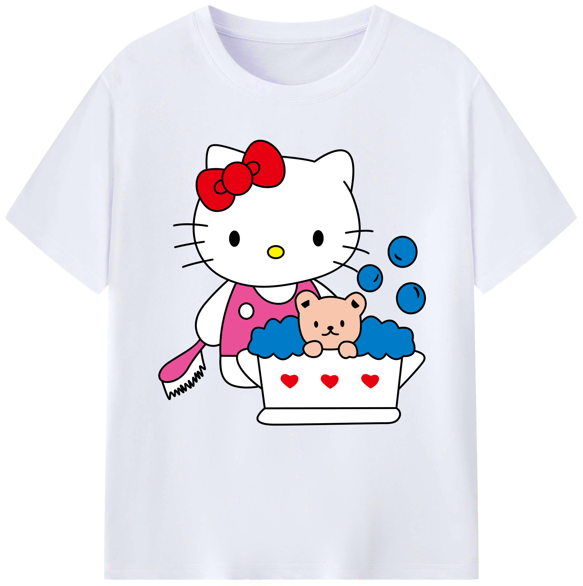（画像用） Hello Kitty ハローキティ レディースカジュアルプリントTシャツ（綿100％）