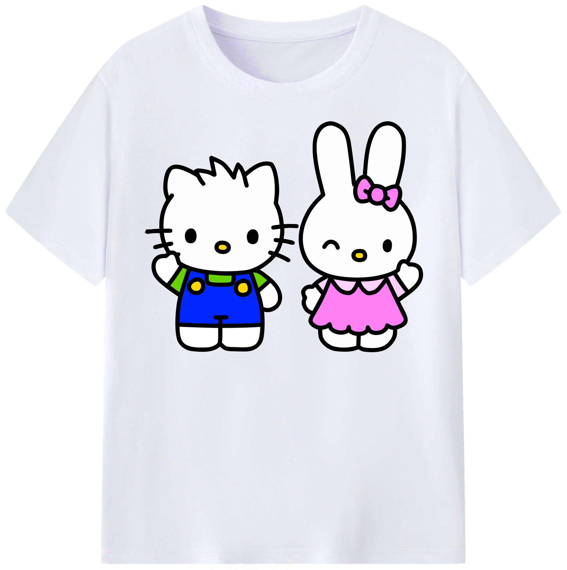 （画像用） Hello Kitty ハローキティ レディースカジュアルプリントTシャツ（綿100％）
