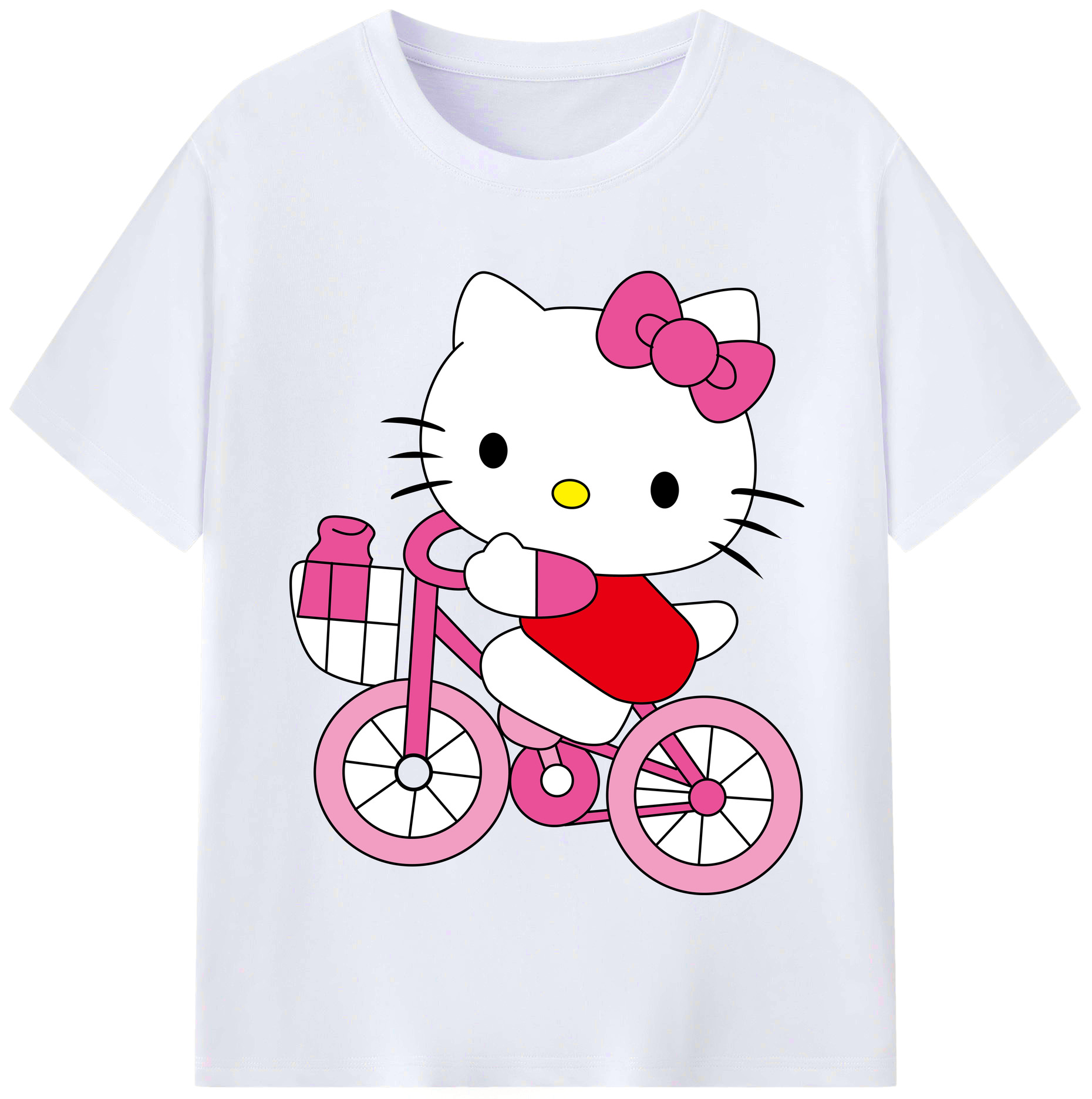 （画像用） Hello Kitty ハローキティ レディースカジュアルプリントTシャツ（綿100％）