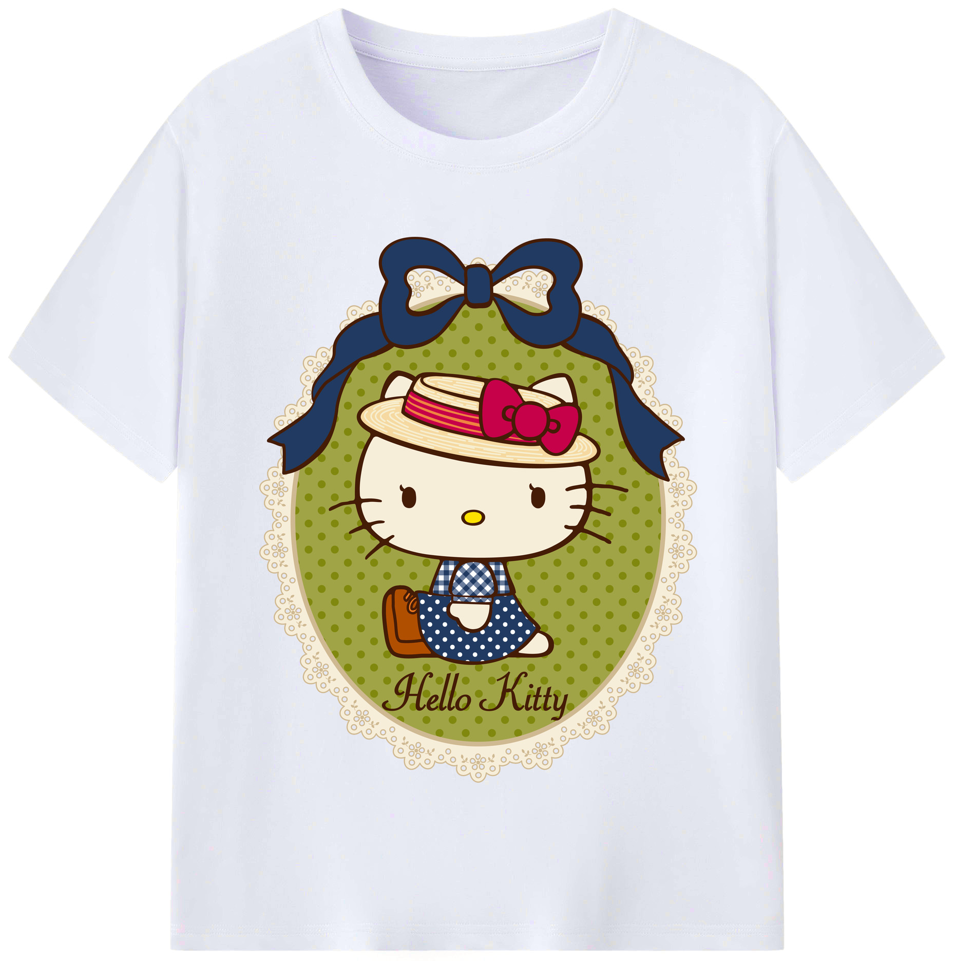 （画像用） Hello Kitty ハローキティ レディースカジュアルプリントTシャツ（綿100％）
