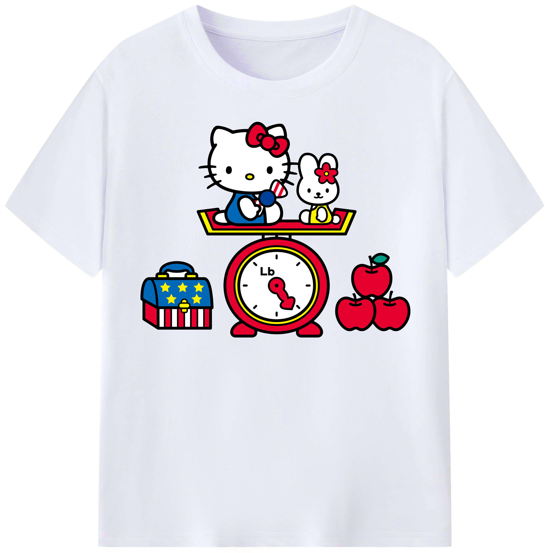 （画像用） Hello Kitty ハローキティ レディースカジュアルプリントTシャツ（綿100％）