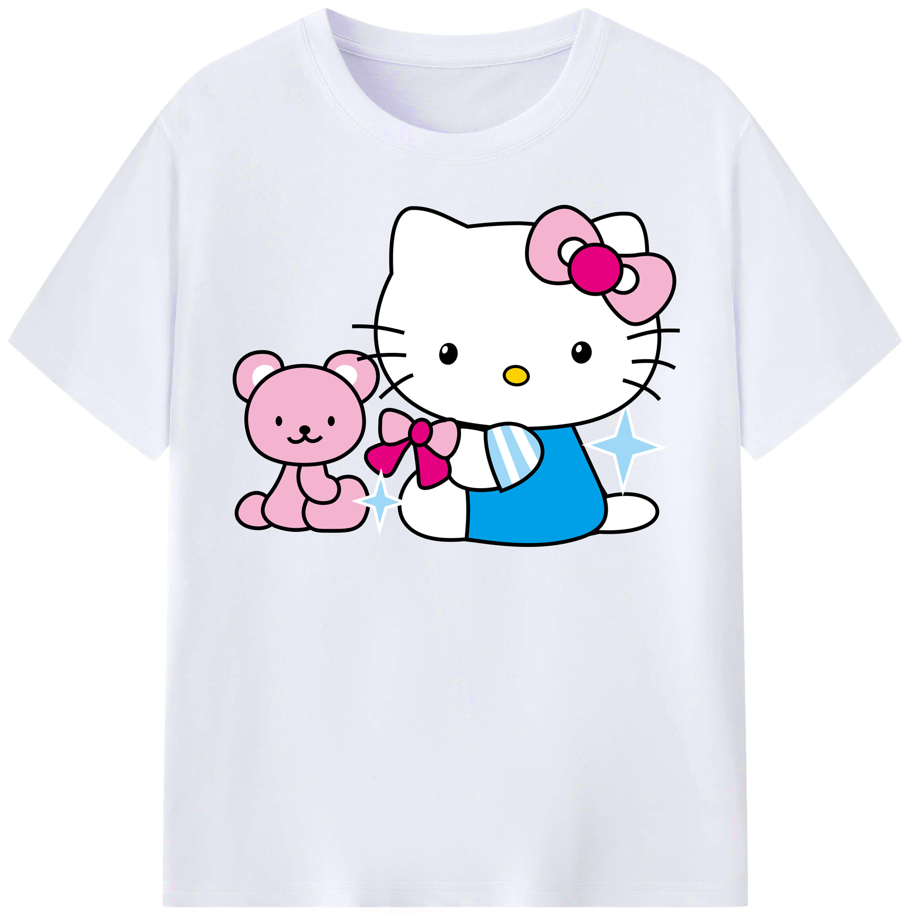 （画像用） Hello Kitty ハローキティ レディースカジュアルプリントTシャツ（綿100％）